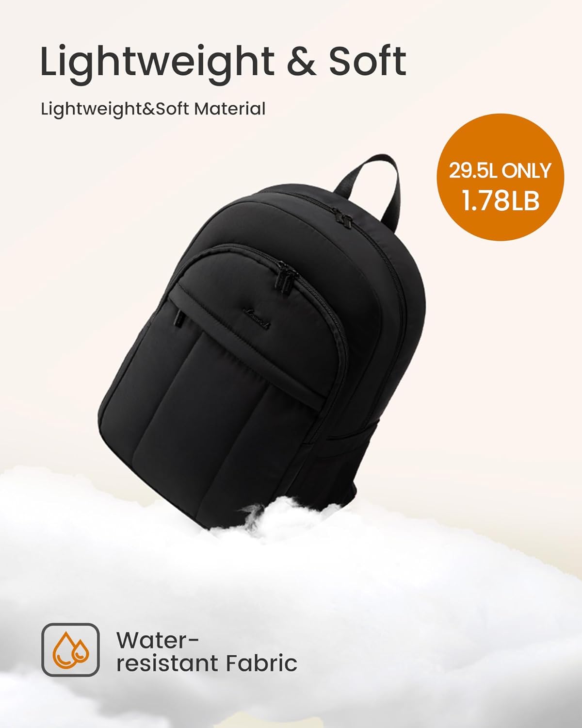 LOVEVOOK Diaper Bag Backpack, Large Puffy Baby Bag with Changing Pad Insulated Pockets Stroller Straps, Waterproof Diaper Backpacks for Mom Dad, Ivory