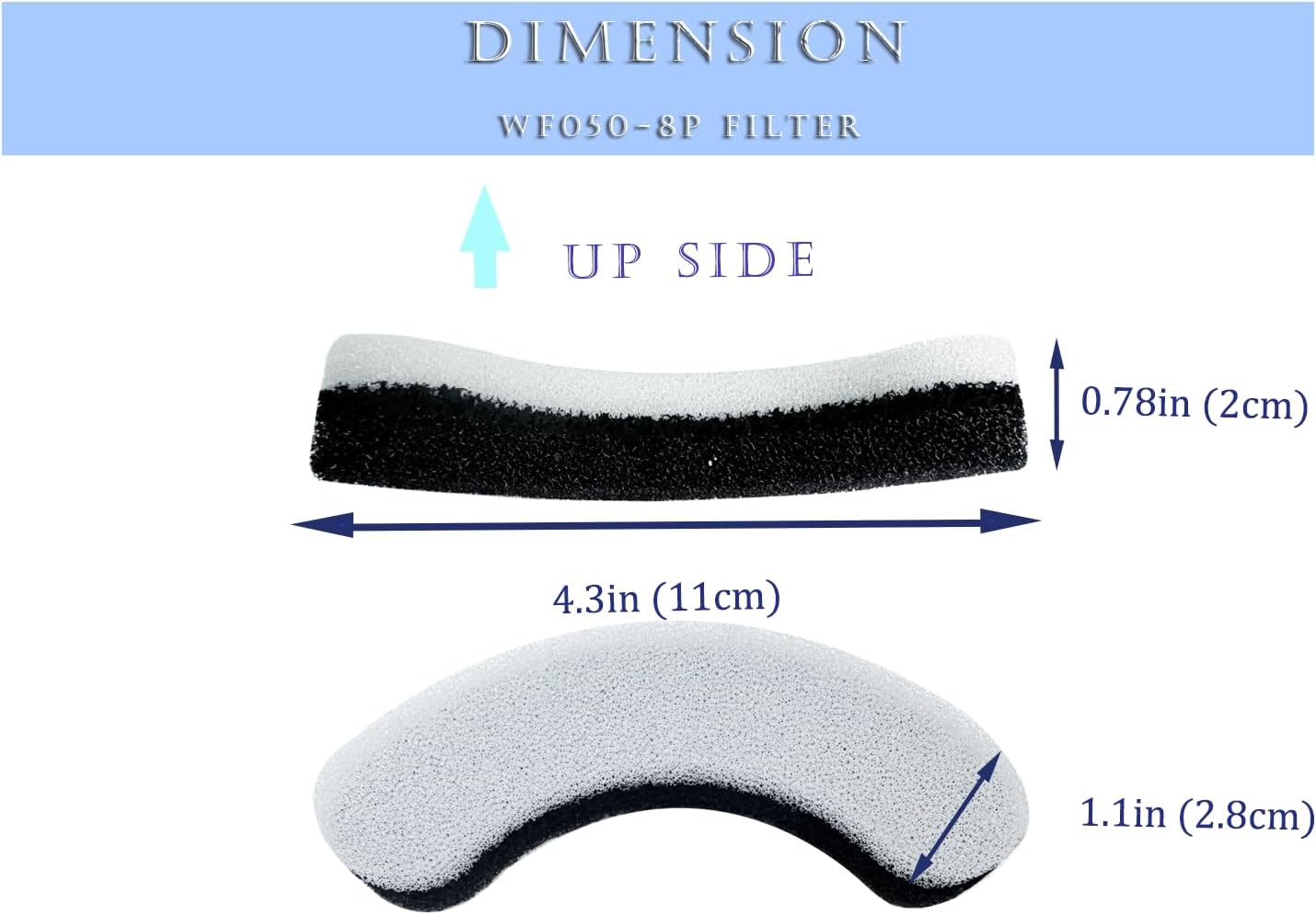 8X WF050 WF100 WF210 Cat Fountain Filter Replacement Arc-Shaped Triple Filtration Cat Water Filter Compatible NPET Automatic Pet Water Fountain