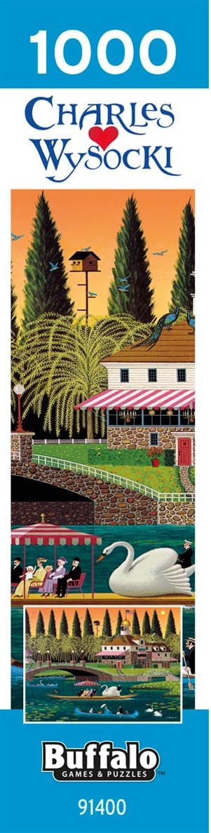 Buffalo Games – Pleasant Sunday – Charles Wysocki – 1000 Piece Jigsaw Puzzle  Colorful Puzzle for Adults – Precision-Cut Pieces, Beautiful Artwork, and Hours of Relaxing Fun