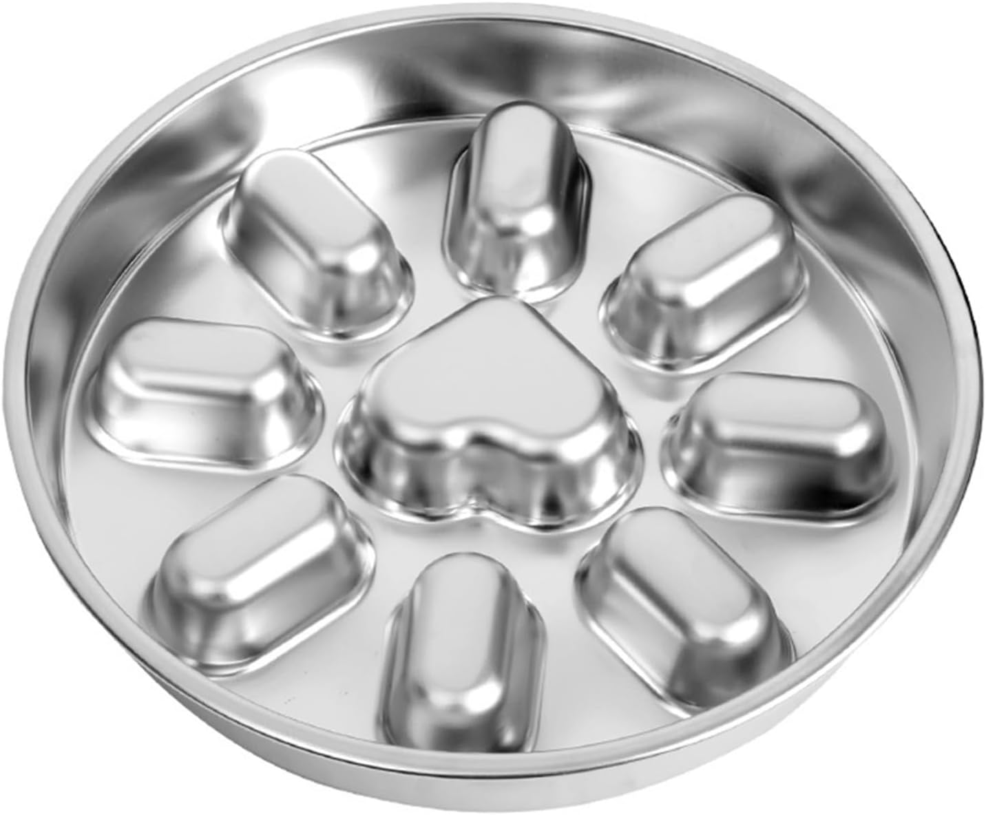 TiaoBug Stainless Steel Dog Slow Feeder for Fast Eaters Interactive Maze Bowl Prevents Bloat Round One Size
