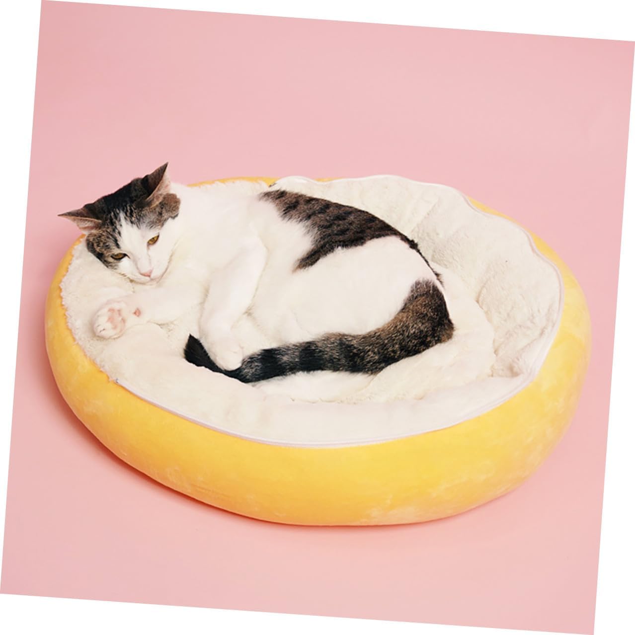 Milisten Semi-Enclosed Cat Nest Warm Sleeping Bed with Removable Washable Cover Breathable Wool Pet Cushion for Indoor Cats Suitable for Winter and Deep Sleep