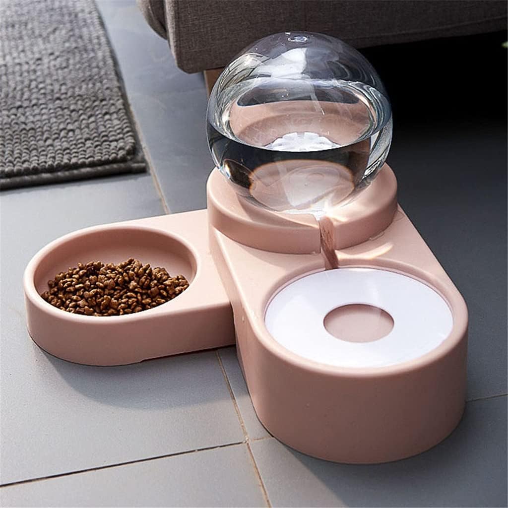 Pet Dog Bowls Cats Water Fountain Automatic Pet Feeder for Dogs Cats 1.8L Pet Drinking Dispenser Dog Double Bowl (Color : Blue) (Pink)