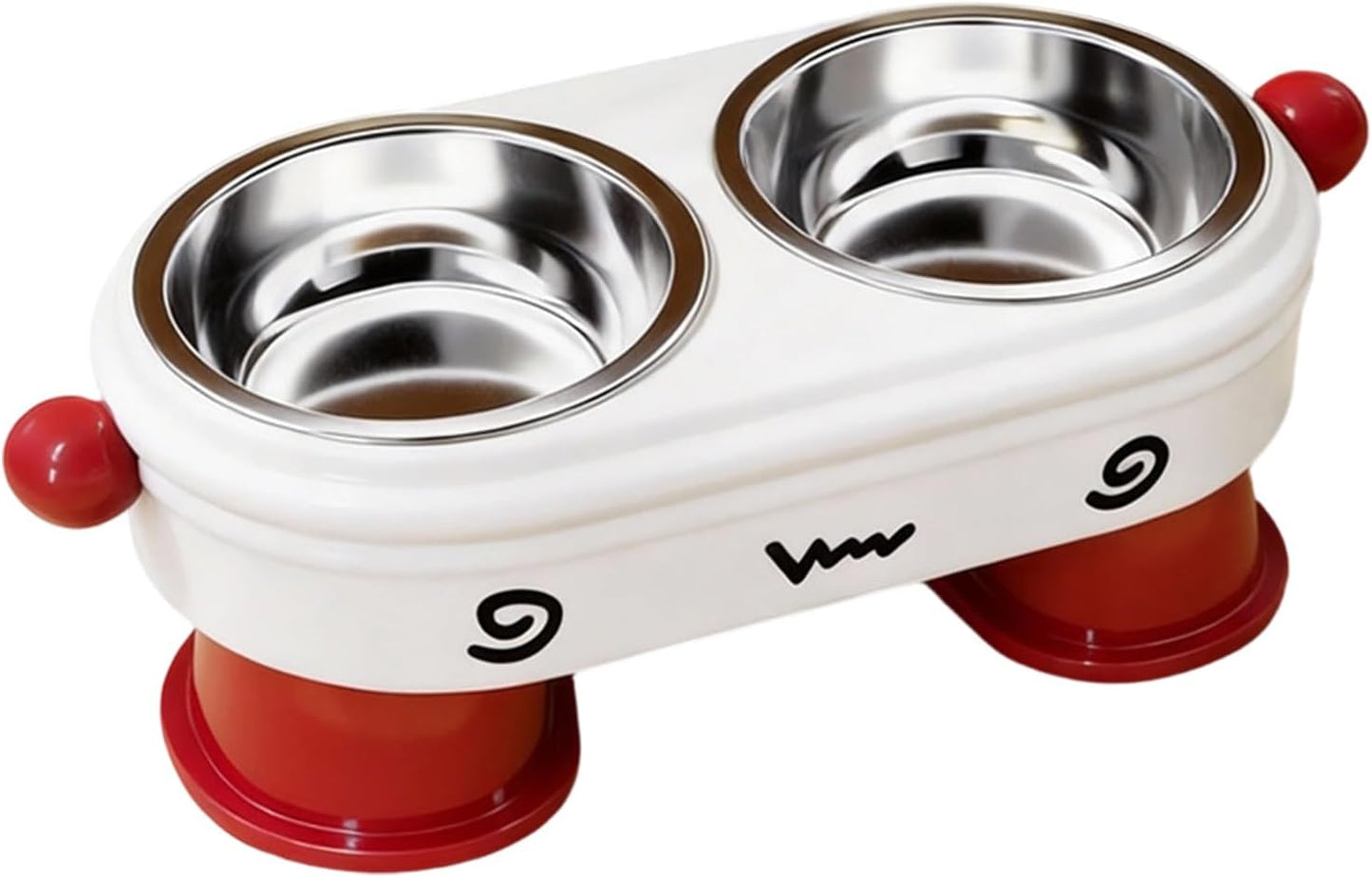 Elevated Dog Bowls, 2 in 1 Tilted Anti Slip Feeder Dish with Stand, Raised Pet Feeding Station, for Puppies Cats Kitten Small Pets, for Indoor Outdoor Use at Home, Travel Camping