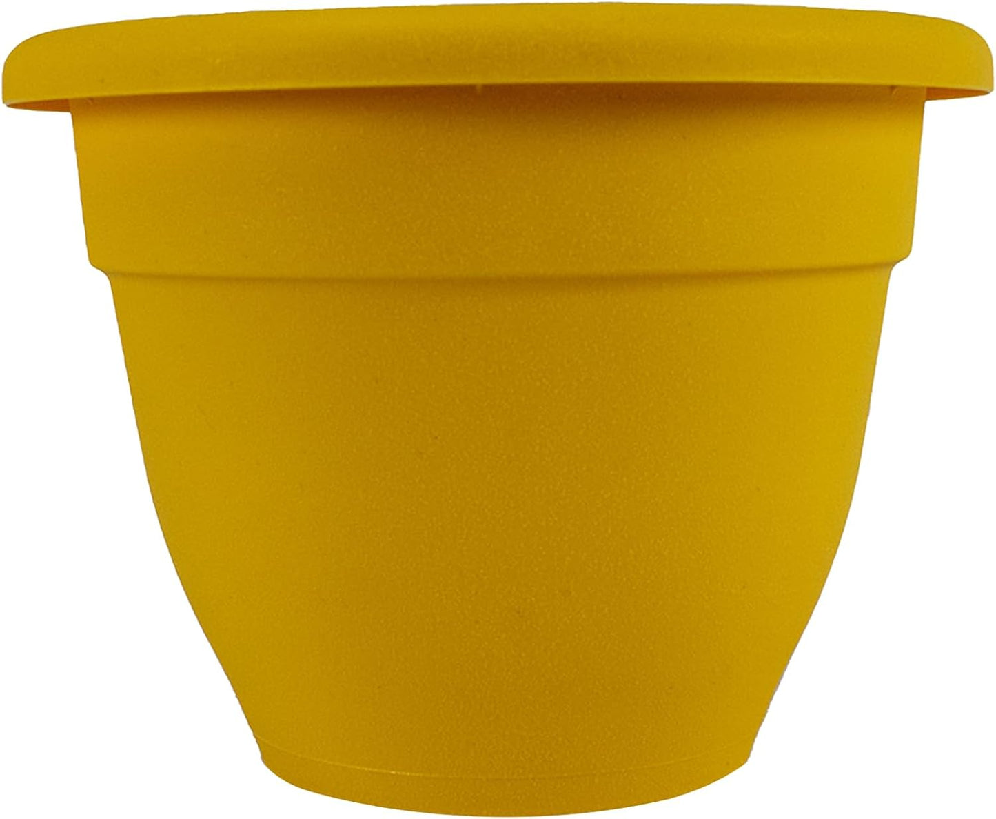 The HC Companies Caribbean Planter Pot - Outdoor & Indoor Plant Pot with Drainage Hole & Plug - Rolled Rim Plastic Pots for Plants & Flowers - Decorative Plant Pot (14" Honey, Pack of 1)