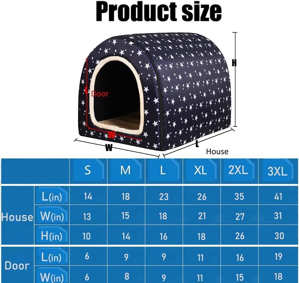 Dog Bed,2 Ways to Use,Indoor Pet House with Fluffy Mat,Removable and Washable Cover,Splash-Proof House and Non-Slip Bottom,for Large Dogs(XL Orange & Gray)
