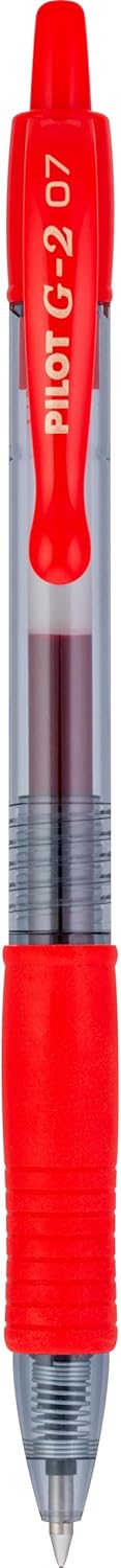 PILOT G2 Premium Refillable and Retractable Rolling Ball Gel Pens, Fine Point, Red Ink, 12-Pack (31022)