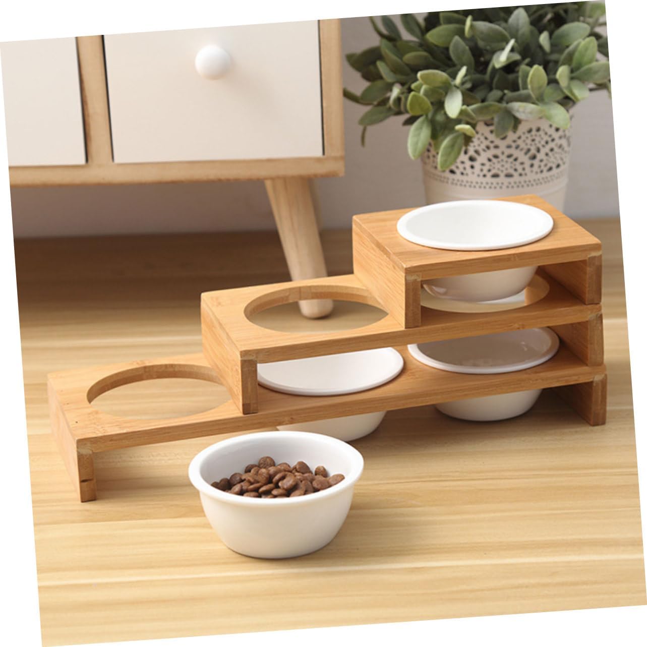 Milisten 1Set Ceramic Cat Bowl with Stand Convenient Elevated Pet Food and Water Bowls for Cats and Dogs Easy Feeding and Hydration