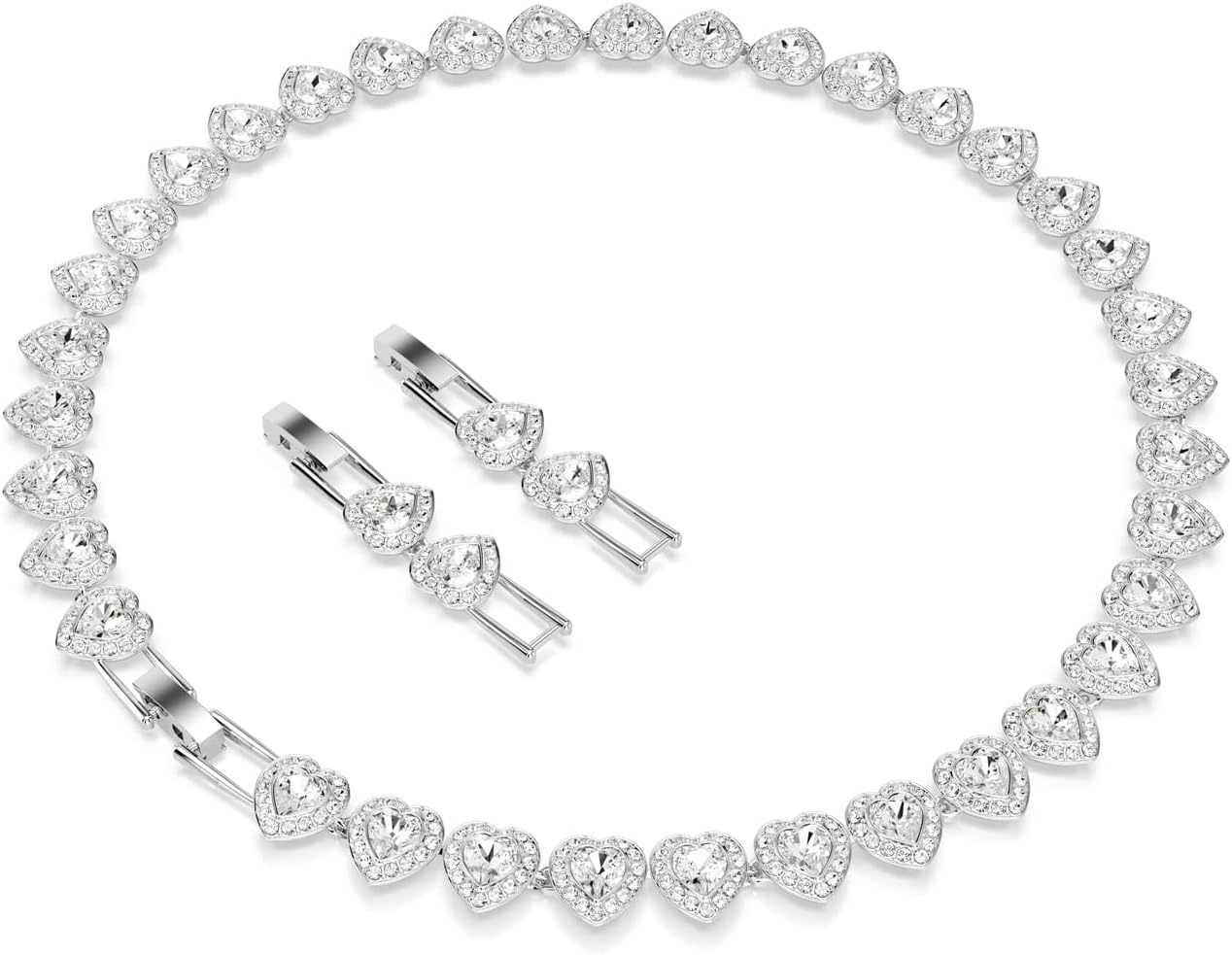 Swarovski Ariana Grande Collection, Clear Crystal & Pearls, Rhodium Finish, Necklaces, Earrings and Bracelets