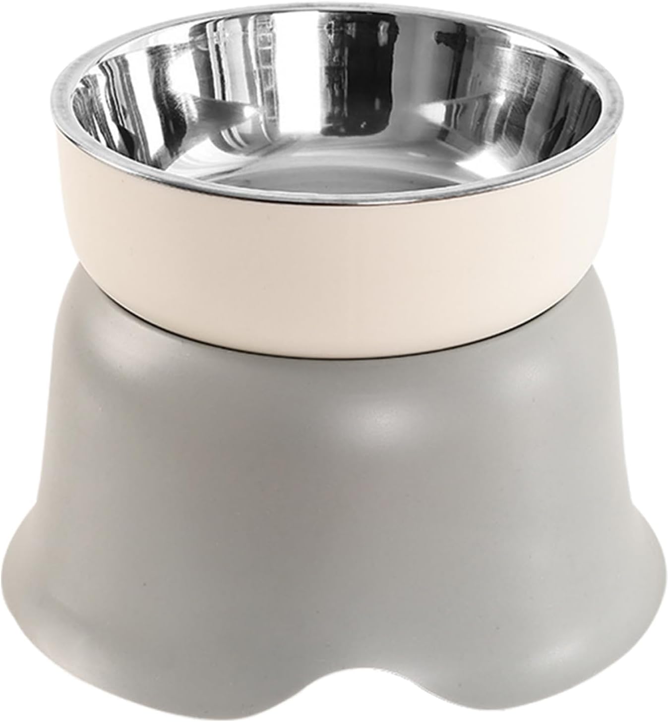 YiZYiF Pet Feeding Bowl Elevated Stand Stainless Steel Inner Bowl Non-Slip Base for Cats Dogs Gray One Size