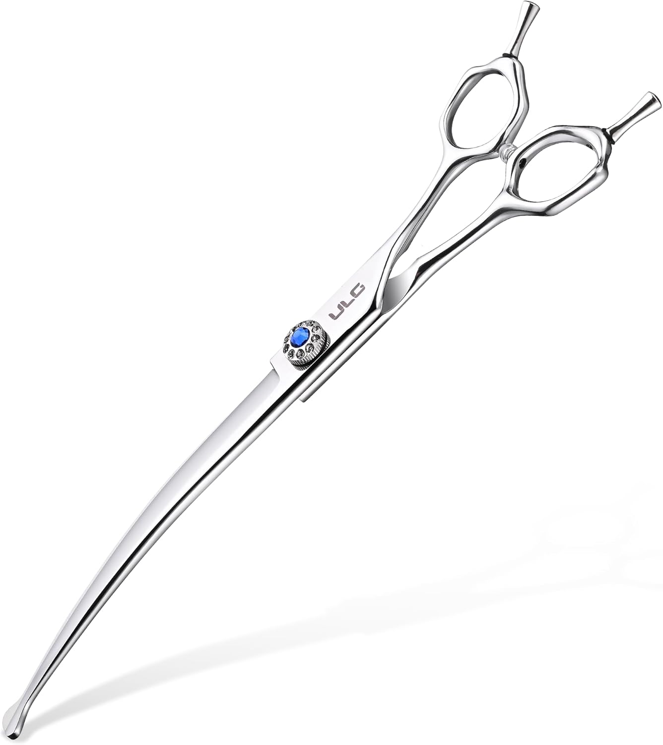ULG Curved Dog Shears for Grooming, 7 Inch Professional Curved Dog Grooming Scissors for Trimming and Cutting, 440C Stainless Steel Pet Hair Scissors