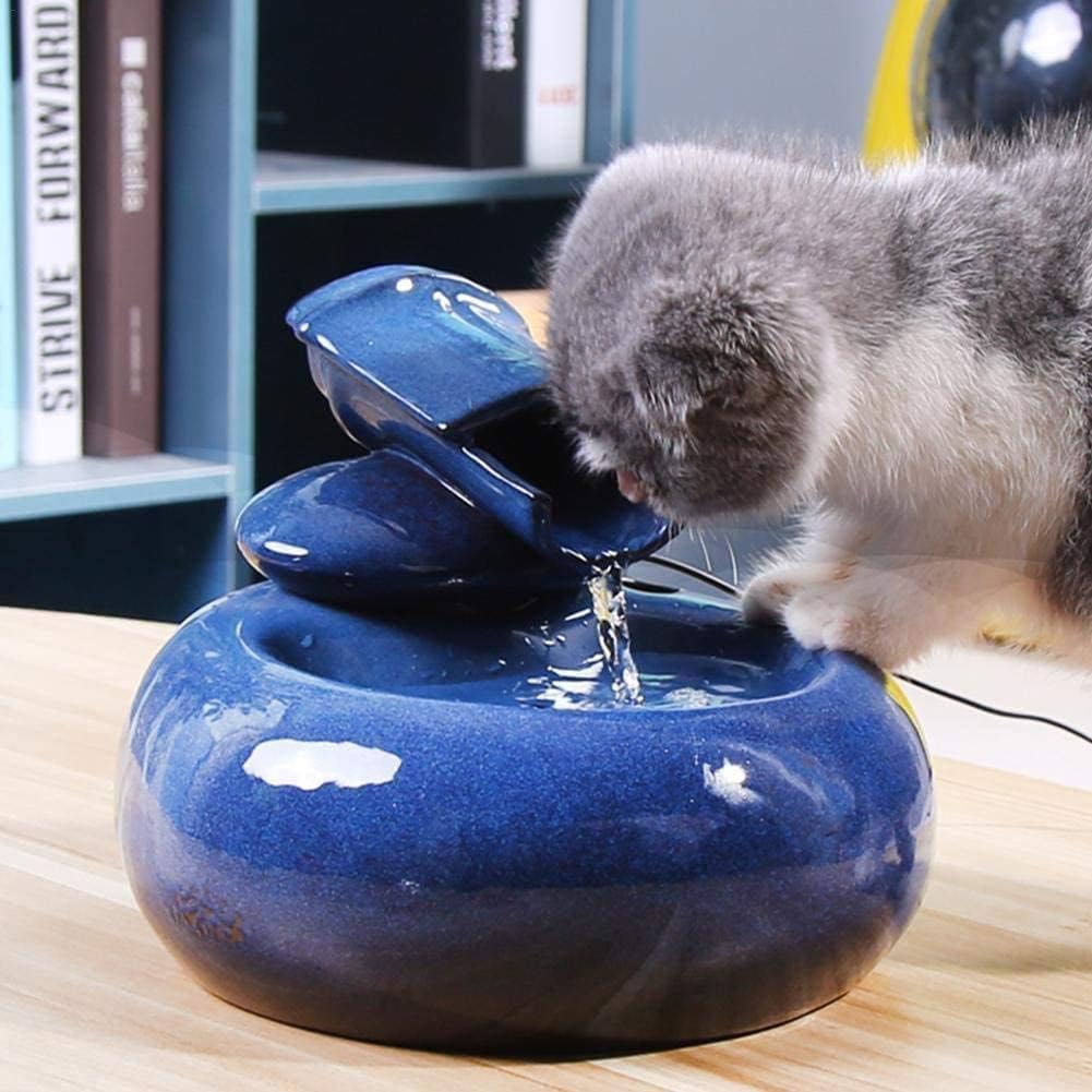 Fountain Cat Fountains Drinking,Pet Water Dispenser,Automatic Water Bowl for Pets,Water Fountain for Cats,Dogs,Birds,Small Animals Pet Water Dispenser (Color : Blue)