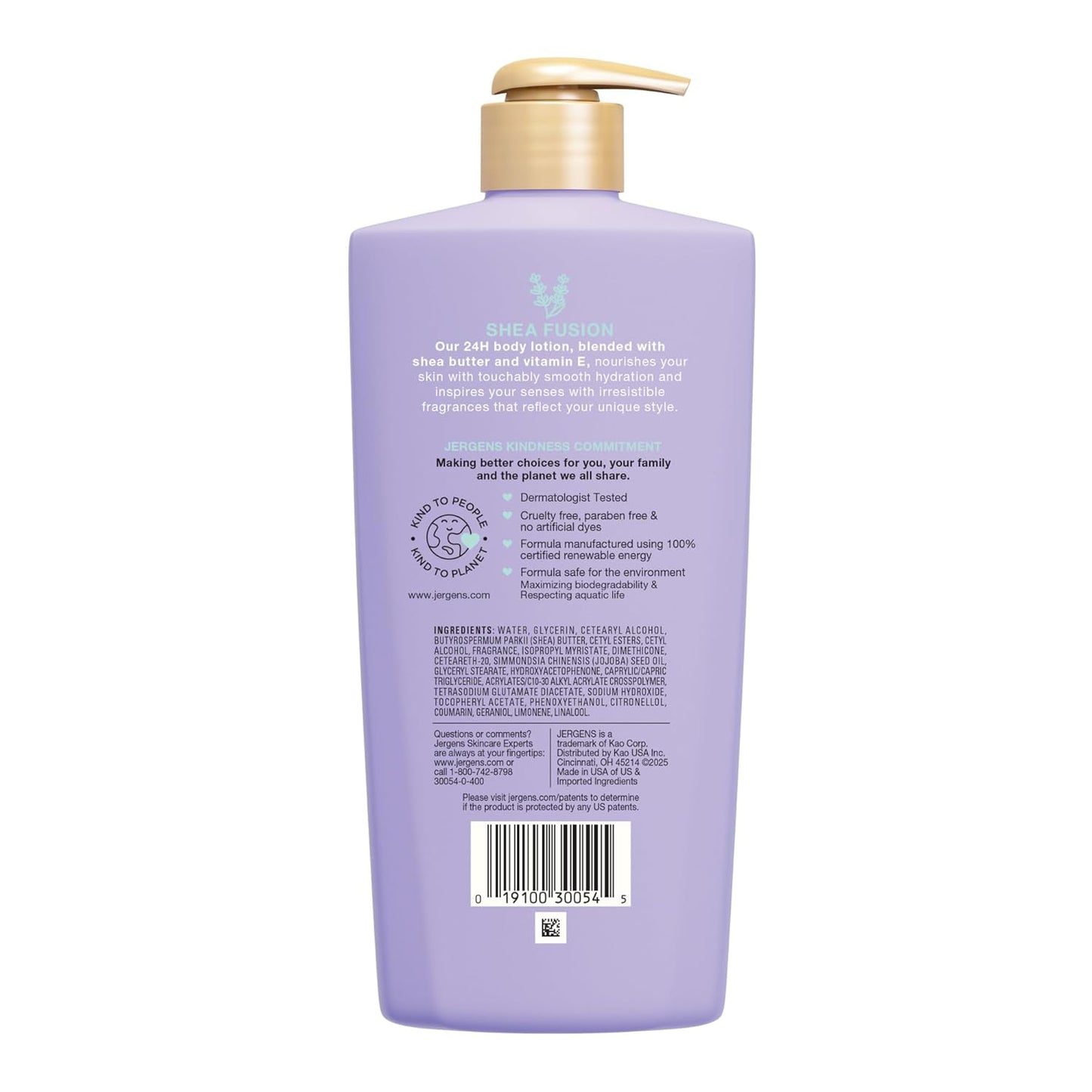 Jergens Shea Fusion Lavender Dreams Body Lotion, Moisturizer with Shea Butter & Vitamin E, 14 Fl Oz