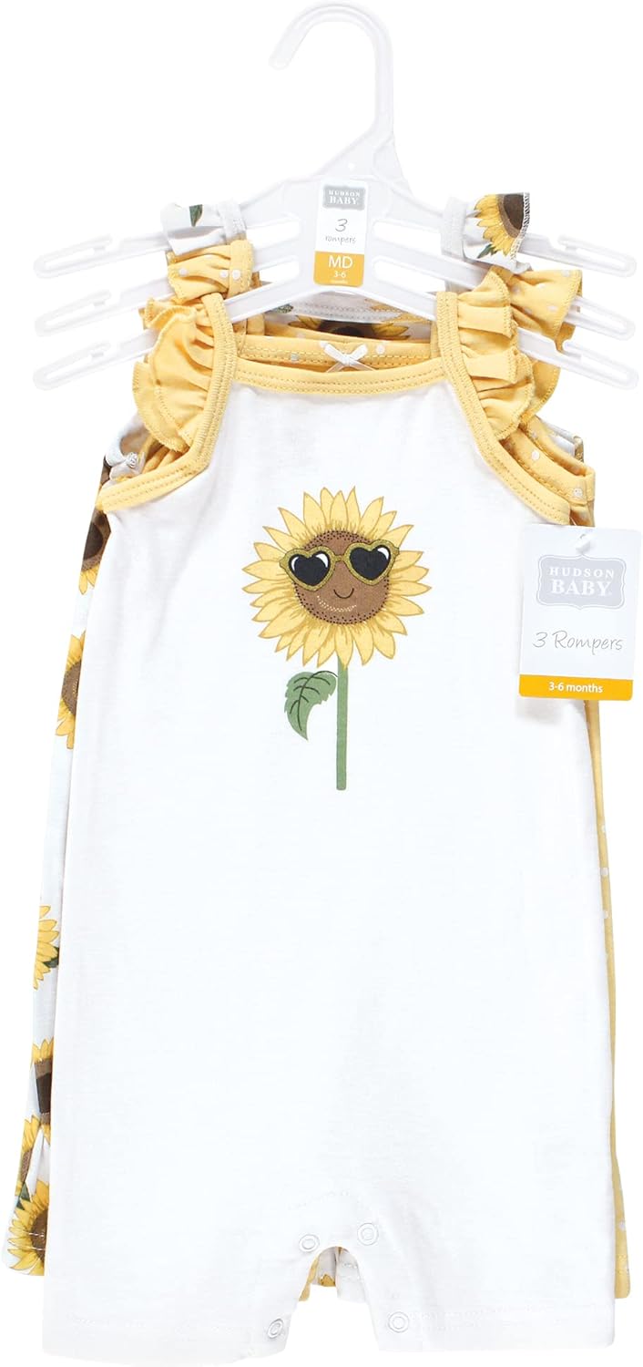 Hudson Baby Unisex Cotton Rompers
