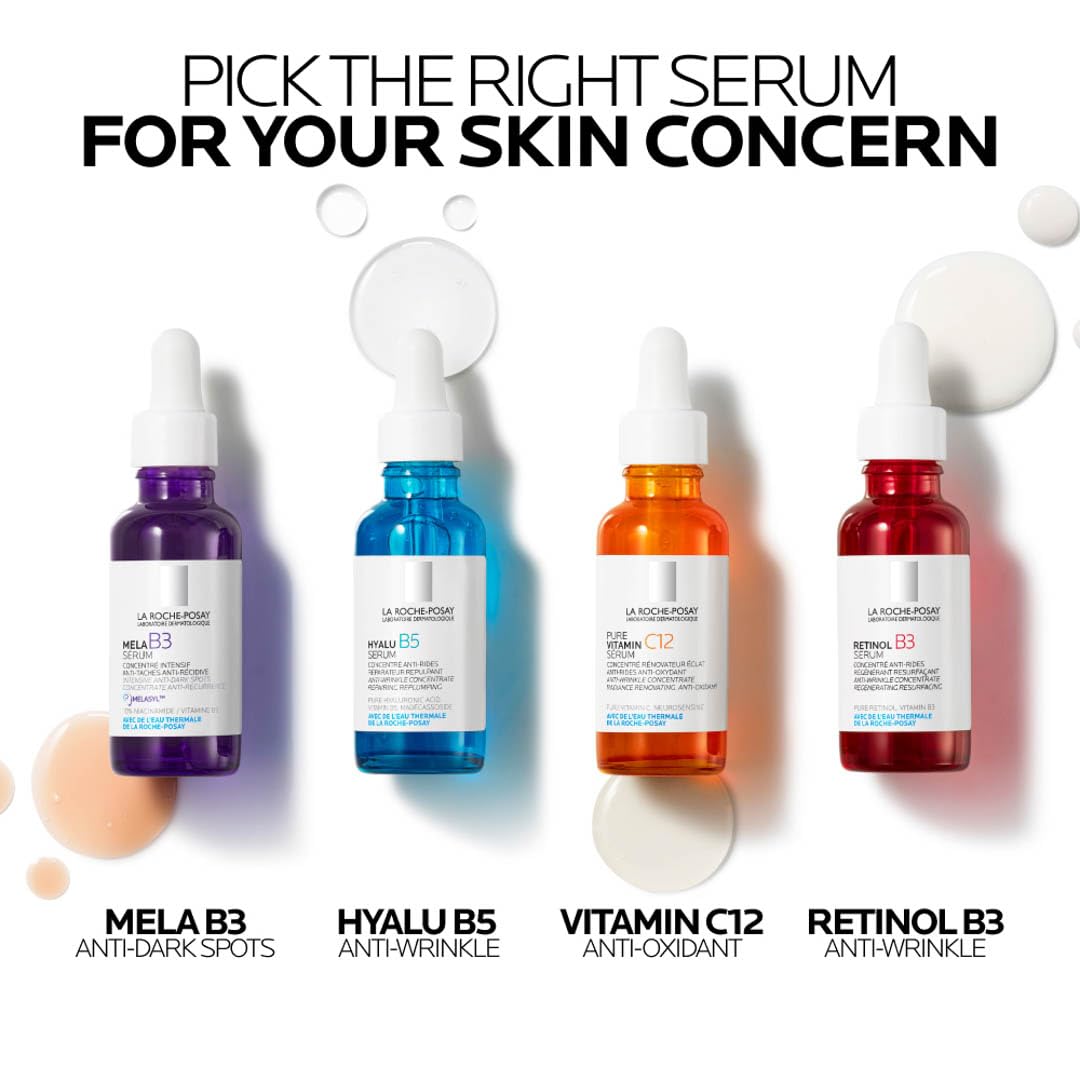 La Roche-Posay Pure Retinol Face Serum with Vitamin B3, Anti Aging Face Serum for Lines, Wrinkles & Premature Sun Damage to Resurface & Hydrate, Suitable for Sensitive Skin, 1.0 Fl. Oz