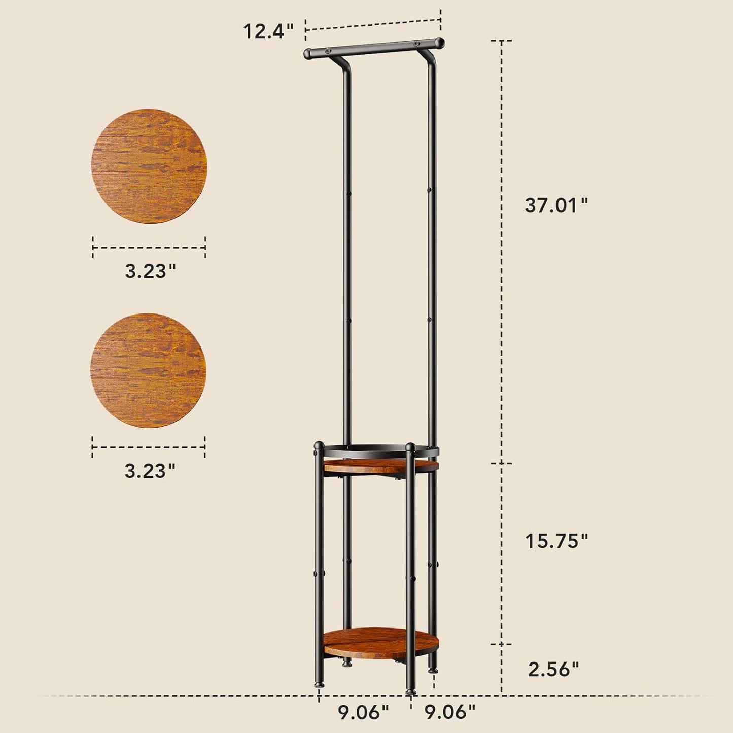 Plant Stand Indoor Outdoor - Heavy Duty Metal 2-tier Hanging Plant Holder Space-Saving Iron Plant Stands Tall Plant Shelf for Living Room Garden Balcony（Rustic Brown and Black）