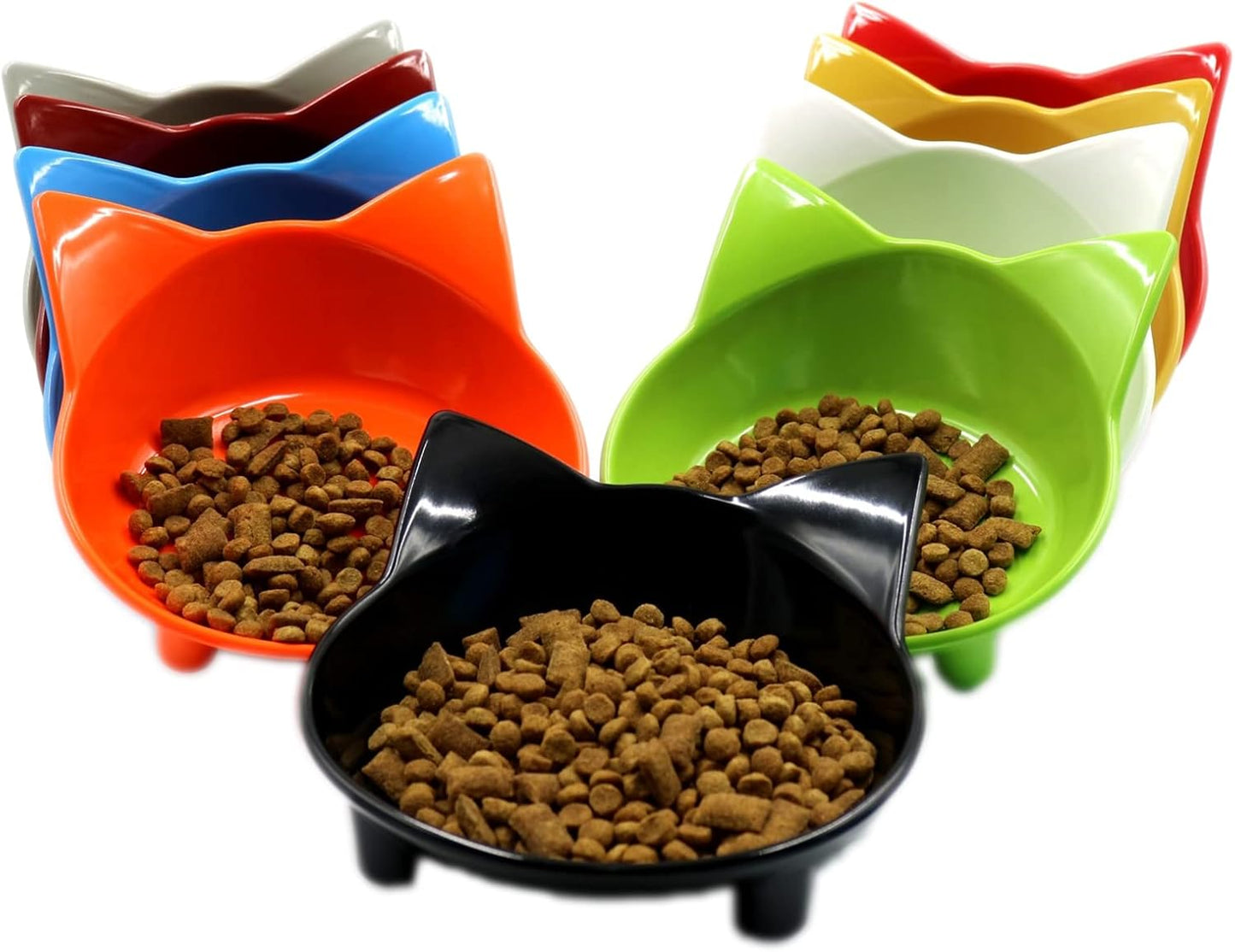 Cat Bowls, Anti-Slip Multi-Purpose Cat Food Bowl Pet Water Bowl Cat Feeding Bowl for Cats and Small Dogs (Pink)
