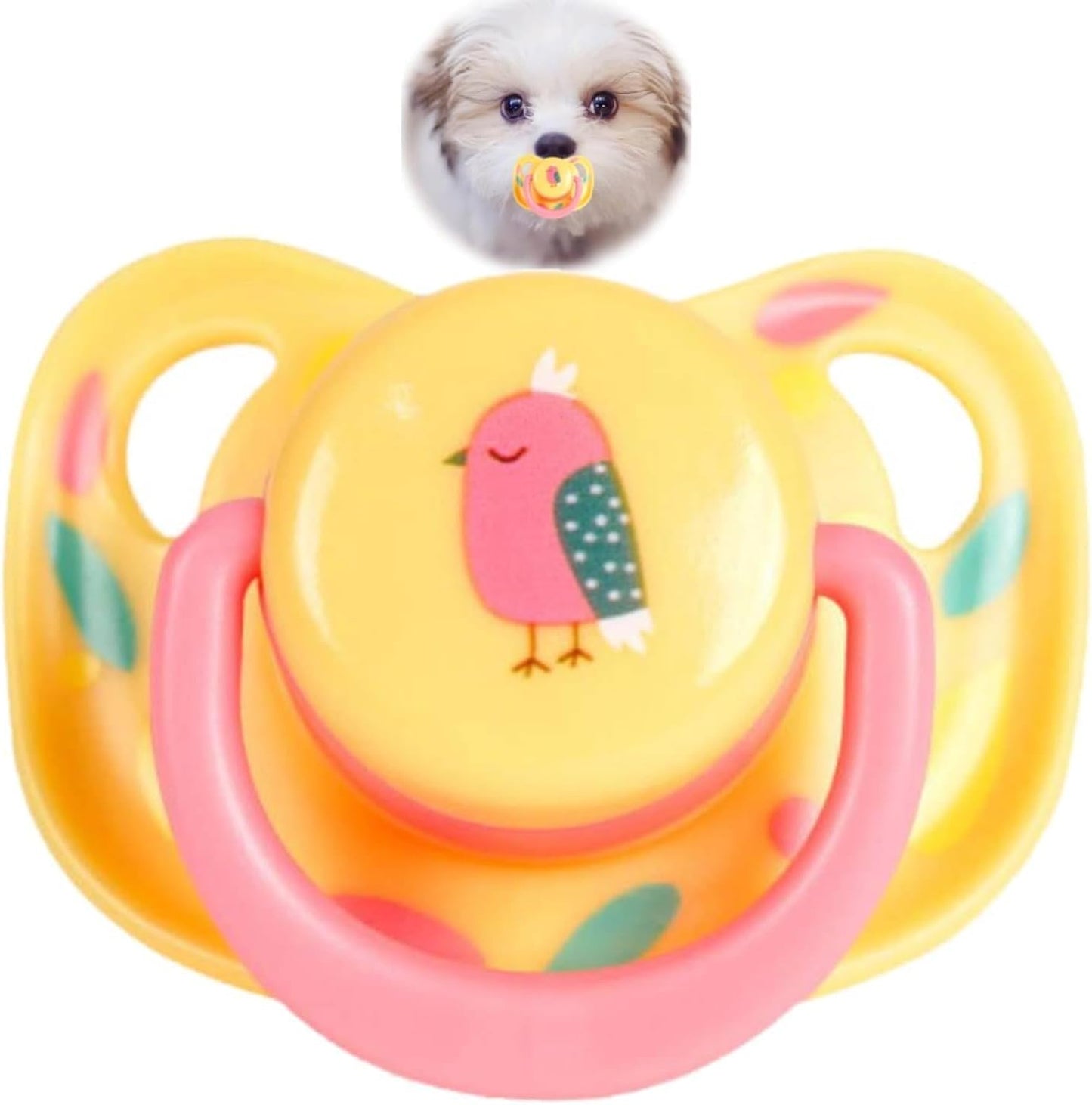 Pet Silicone Calming Pacifier, Dog Pacifiers for Small Dogs, Kitten Pacifiers, Puppy Teething Toys and Cat Chew Toys, Essential Pet Supplies, Puppy Essentials and Kitten Supplies (Chicks)