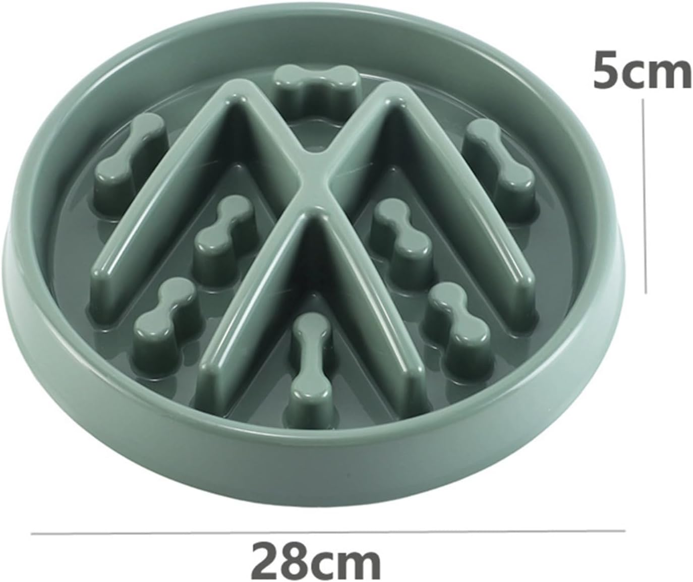CHICTRY Slow Feeder Dog Dish with Deep Maze Stops Dog Eating Too Fast Plastic Bowl for Medium Dogs Green One Size