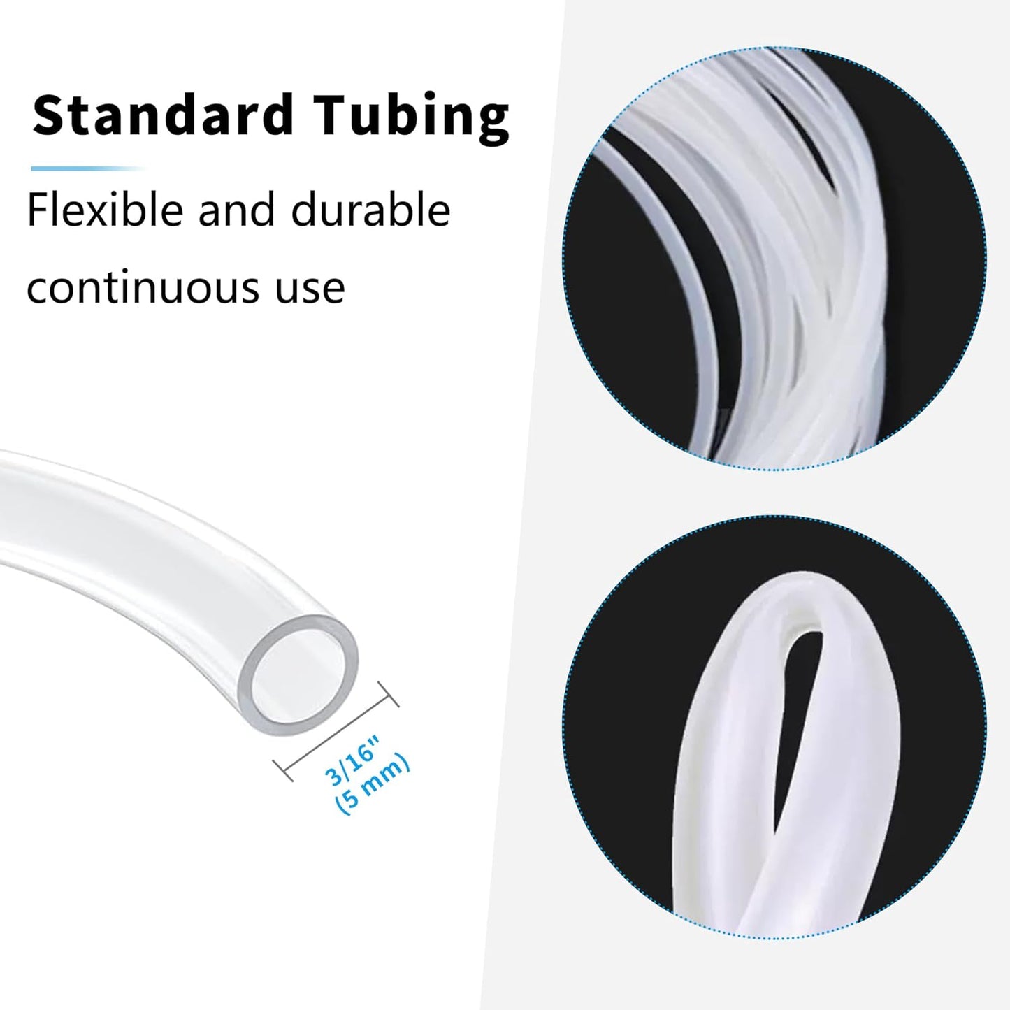Premium 25FT 3/16inch Air Hose for Aquarium with Connector,Check Valve, Control Valve Accessories (Translucent, 25 ft.)