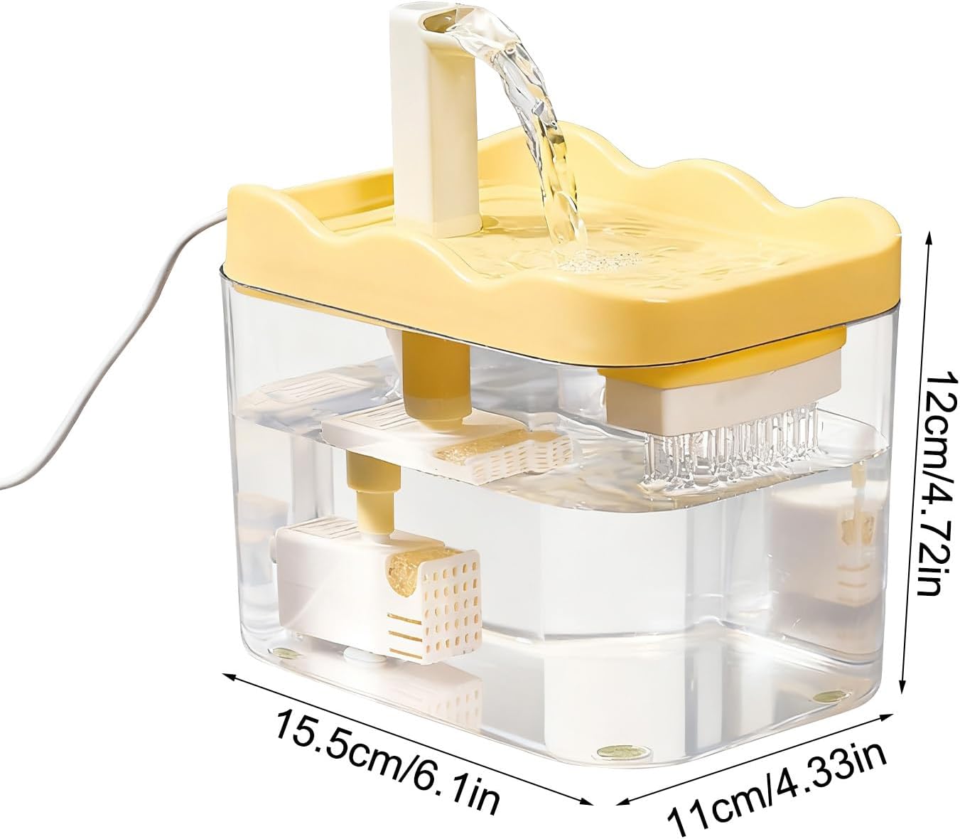 Automatic Cat Water Fountain, 1L Intelligent Dispenser, Quiet Pet Drinking Fountain with LED Indicator, Cat Hydration Accessory, Indoor Fountains Practical Design, Kitten Puppies for Home Apartme