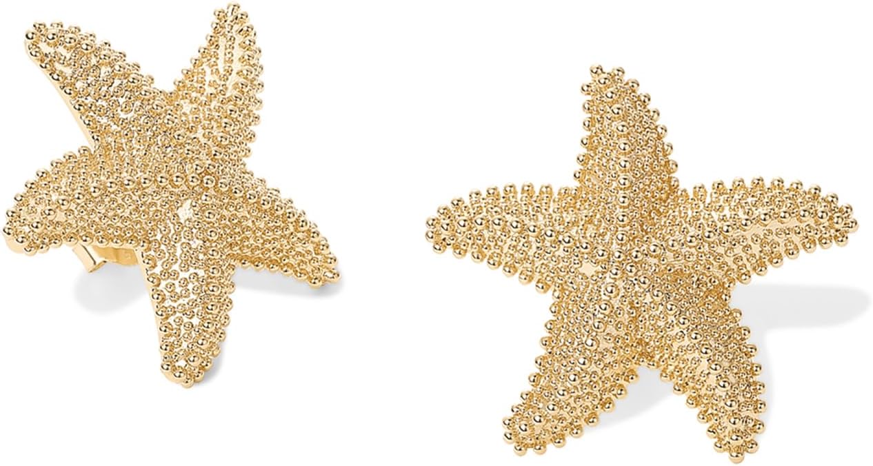 PAVOI 14K Gold Plated Starfish Statement Stud Earrings for Women | Trendy Jewelry Alluring Ocean-Themed Dangling Earrings
