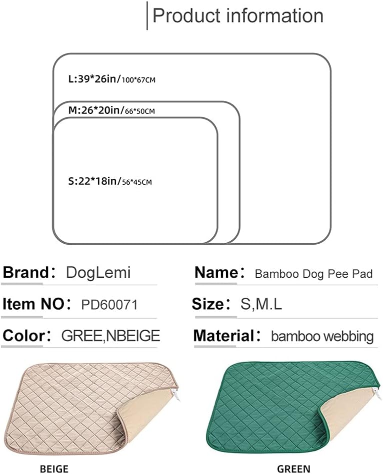 Ochine Reusable Pee Pads for Dogs, Washable Dog Training Pads with 4 Layers Design, Super Absorbent Reusable Kennel Mat & Quality Travel Pee Pads