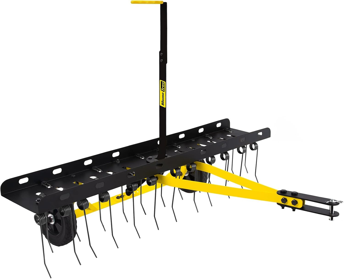48 Inch Tow Behind Dethatcher, Pull Behind Lawn Dethatcher with 24 Spring Steel Tines, Grass Dethatcher, Removes Thatch, Riding Lawn Tractor for Large Lawns, Yard and Garden Care