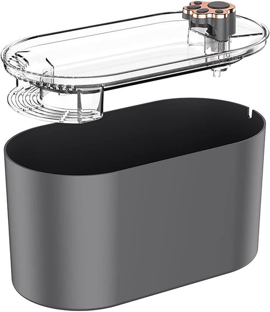 Luqeeg Cat Water Fountain, Automatic Circulation Filtration Pet Water Dispenser Cat Drinking Dispenser with Detachable Bowl Large Capacity Watering Feeder for Cats Kitten Dogs (Gray)