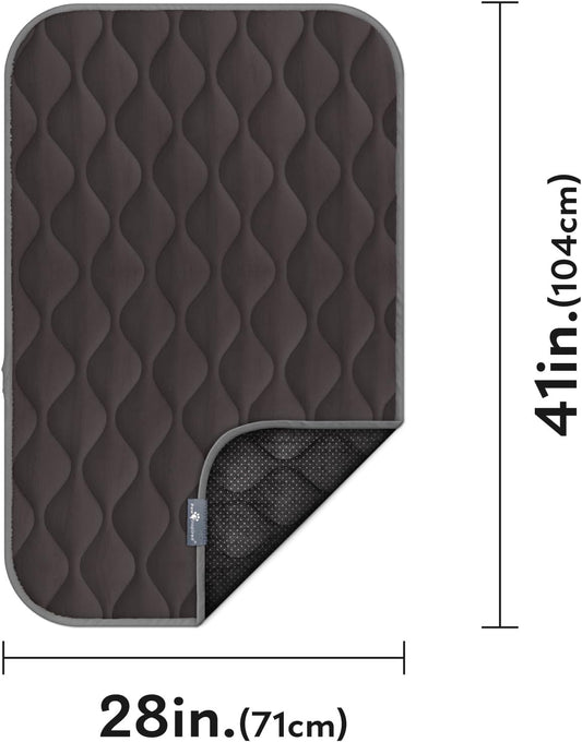 Paw Inspired Washable Padded Crate Mats for Dogs | 41” x 28” Pad, Fits 42-inch Kennels | Leakproof, Waterproof Bottom, Plush Pet Beds (Gray)