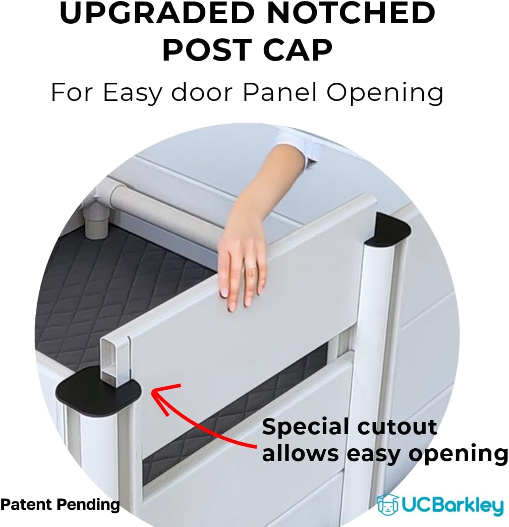 Whelping Box for Dogs and Puppies with Clear Window Panel – Modular, Easy-Clean, Safe Design with Pig Rail, Floor Liner & Washable Pad | UC Barkley Premium 48 Inch