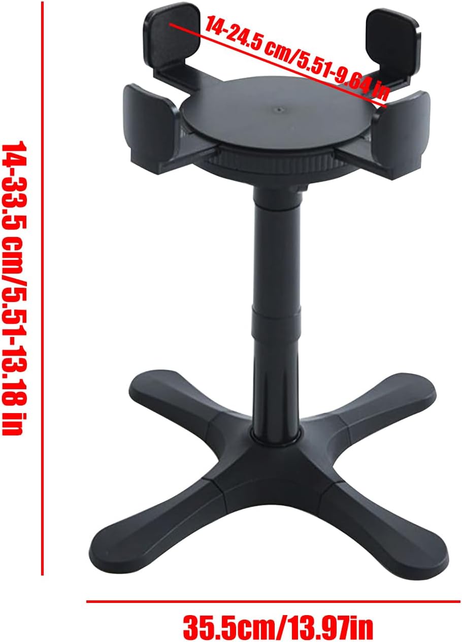 Dog Bowl Stand - Adjustable Single Feeding Raised, Prevent Tipping Large Medium Dogs, Backyard Living Room, Stainless Steel Height Extendable, Anti-Slip Stable Base, Modern Black Design Pet