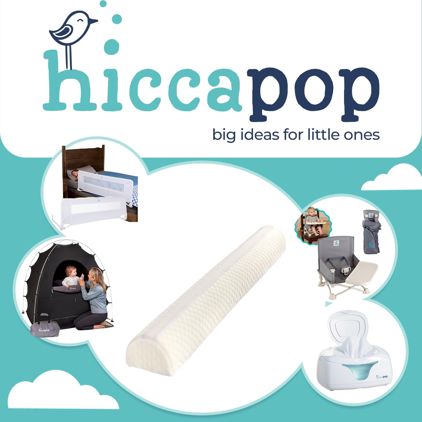 Hiccapop [1-Pack] Toddler Bed Rail Bumper, Bed Bumper for Toddlers, Kids Foam Safety Bed Guard Rail for Toddlers, Bed Side Rail for Twin, Queen, King
