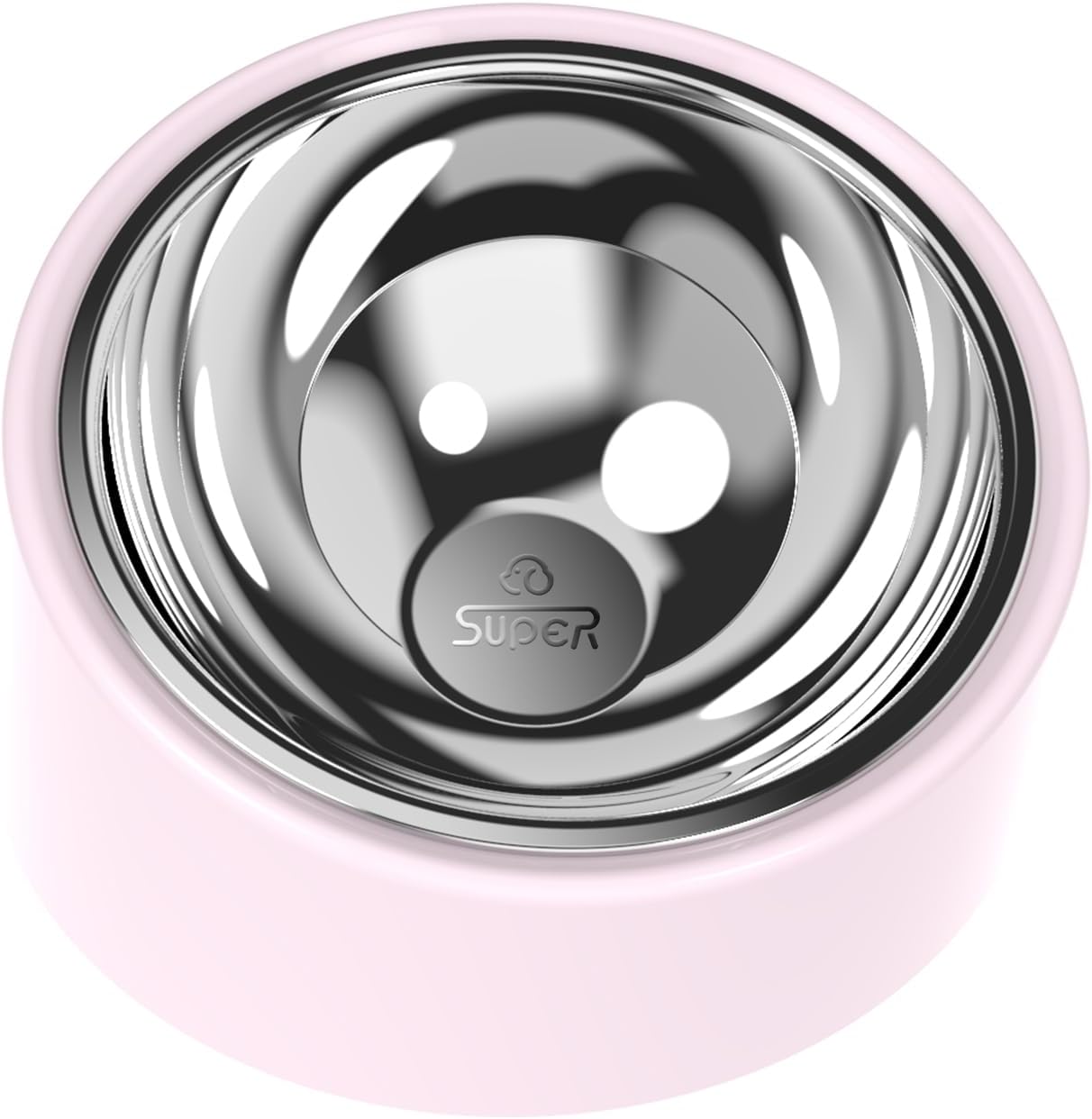 Tilted Slow Feeder 15° Elevated Non-Slip, BPA-Free Vet-Recommended Easy Clean Water Dish for Small Pets (Pink)