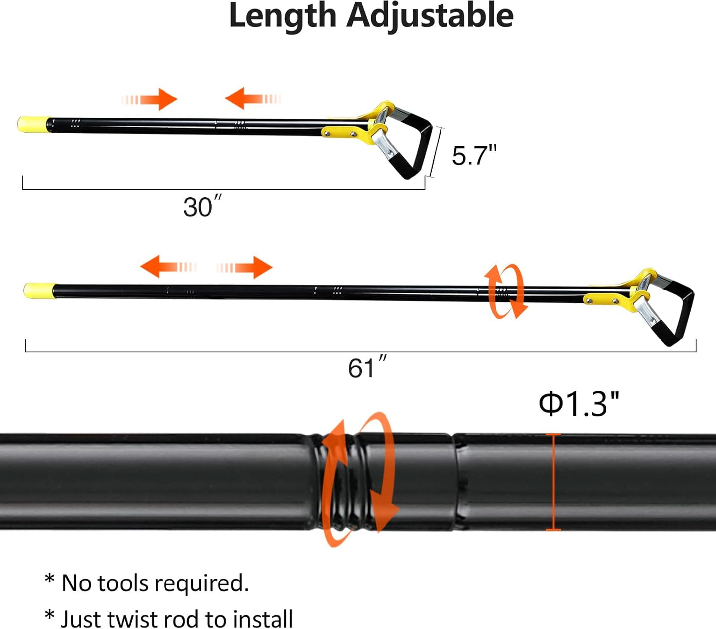 DonSail Hoe Garden Tool -Scuffle Garden Hoes for Weeding Gardening Long Handle Heavy Duty - Adjustable Weeding Loop Stirrup Hoe 30-61 Inch Black