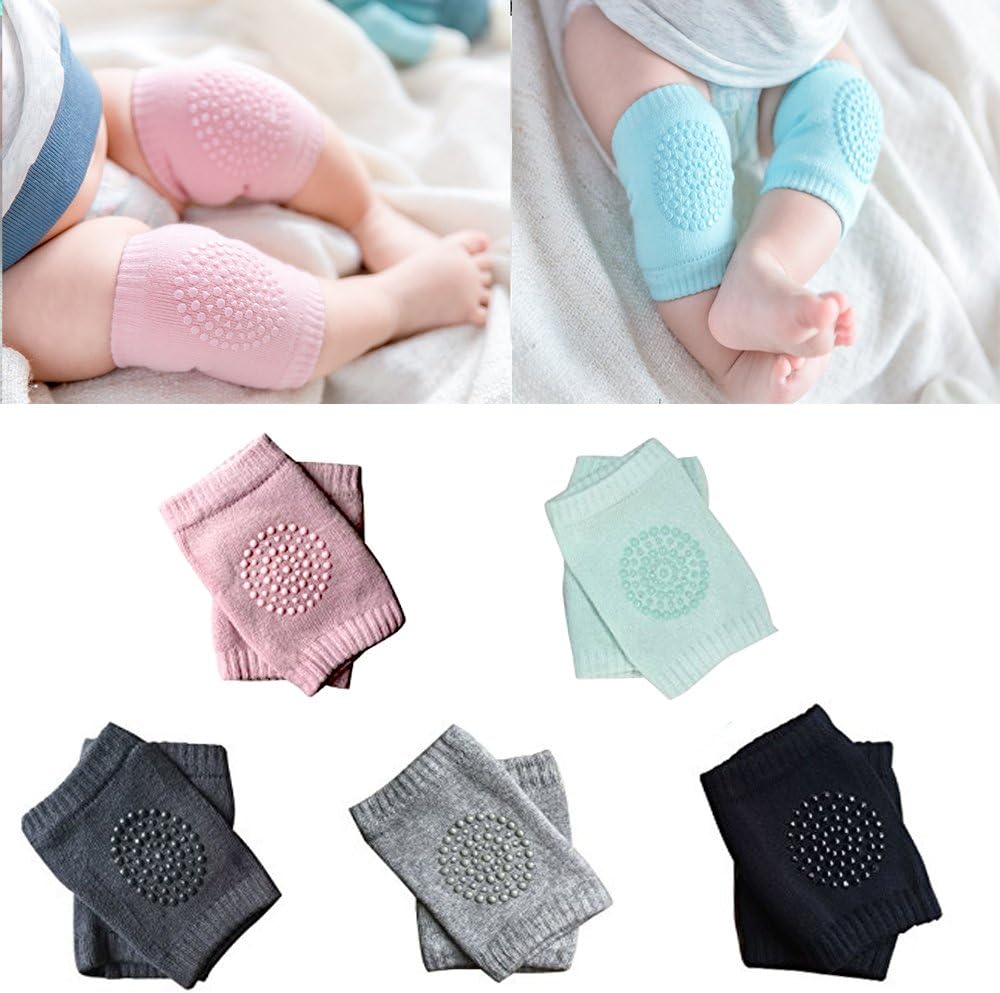 BOSONER Baby Crawling Anti-Slip Knee, Unisex Baby Toddlers Kneepads 5 Pairs