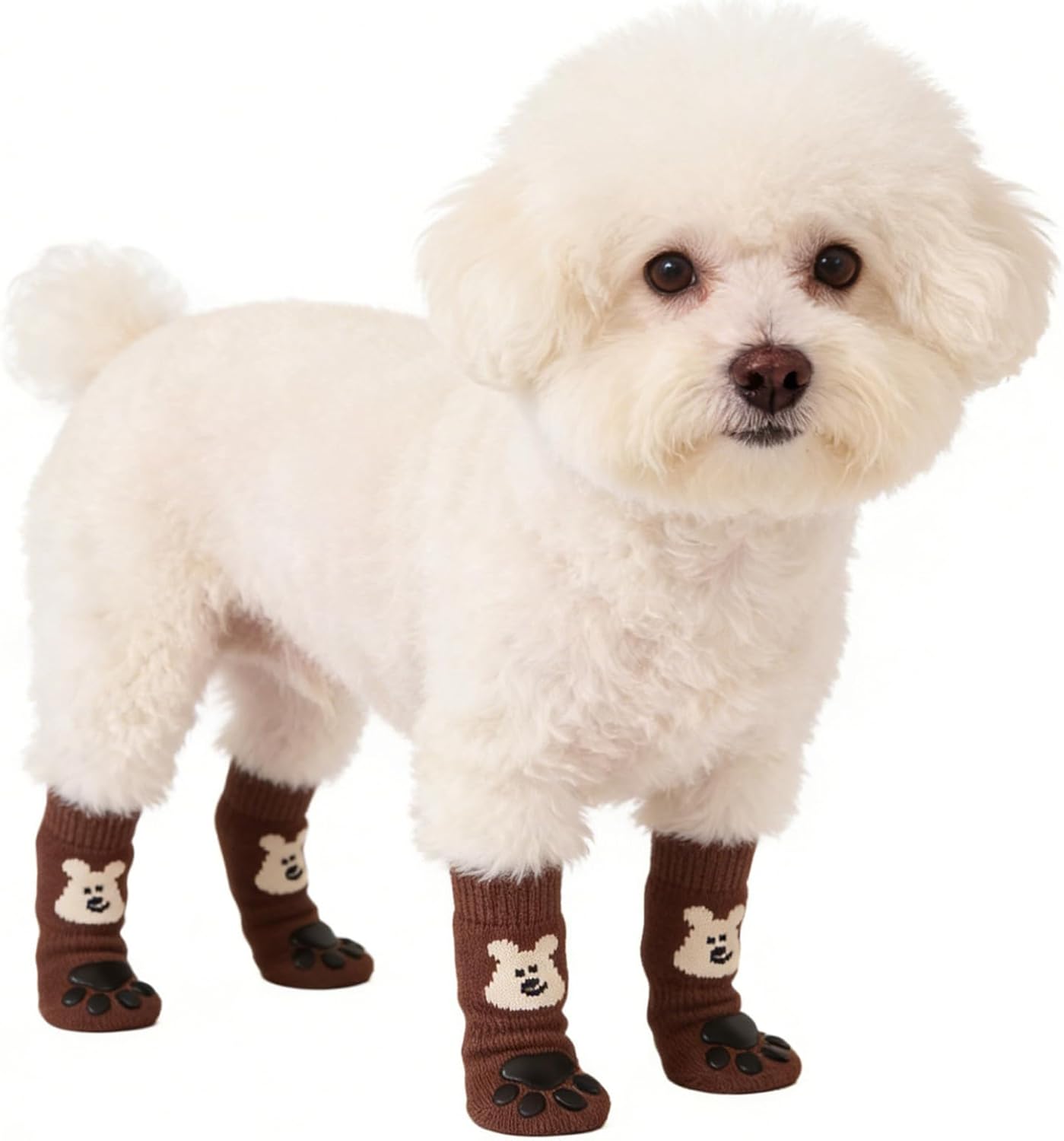 Dog Grip Socks | Soft Footwear with Adjustable Strap,Prevent Licking Pet Socks,for Small Medium Large Breeds Living Room Bedroom Indoor Floor Apartment