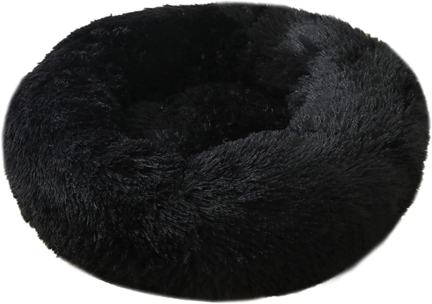 Short Plush Dog Beds for Large Dogs Round Bowl Shape Dog Beds for Medium/Large/Extra Large Dogs Moisture-Proof Base Dog Sofa with Removable Washable Cover (Color : Black, Size : Medium)