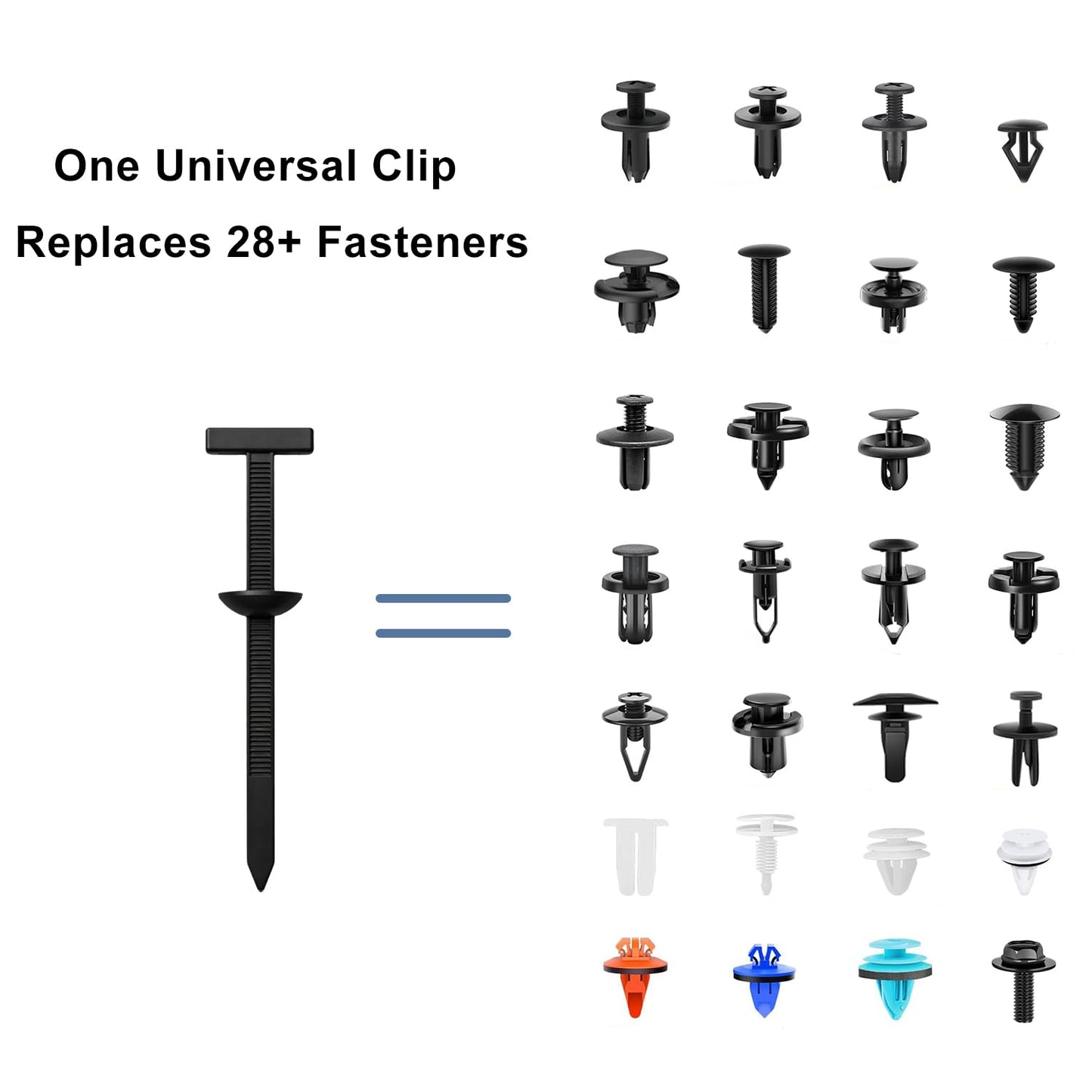 150Pack Nylon Universal Cable Tie Buckle, Zipper Clips for Cars, T Style Zip Ties Button Fixion Tools, Automotive Plastic Rivet Push Pin, Auto Body Parts Trim, Bumper Retainer Fender Liner Door Panel