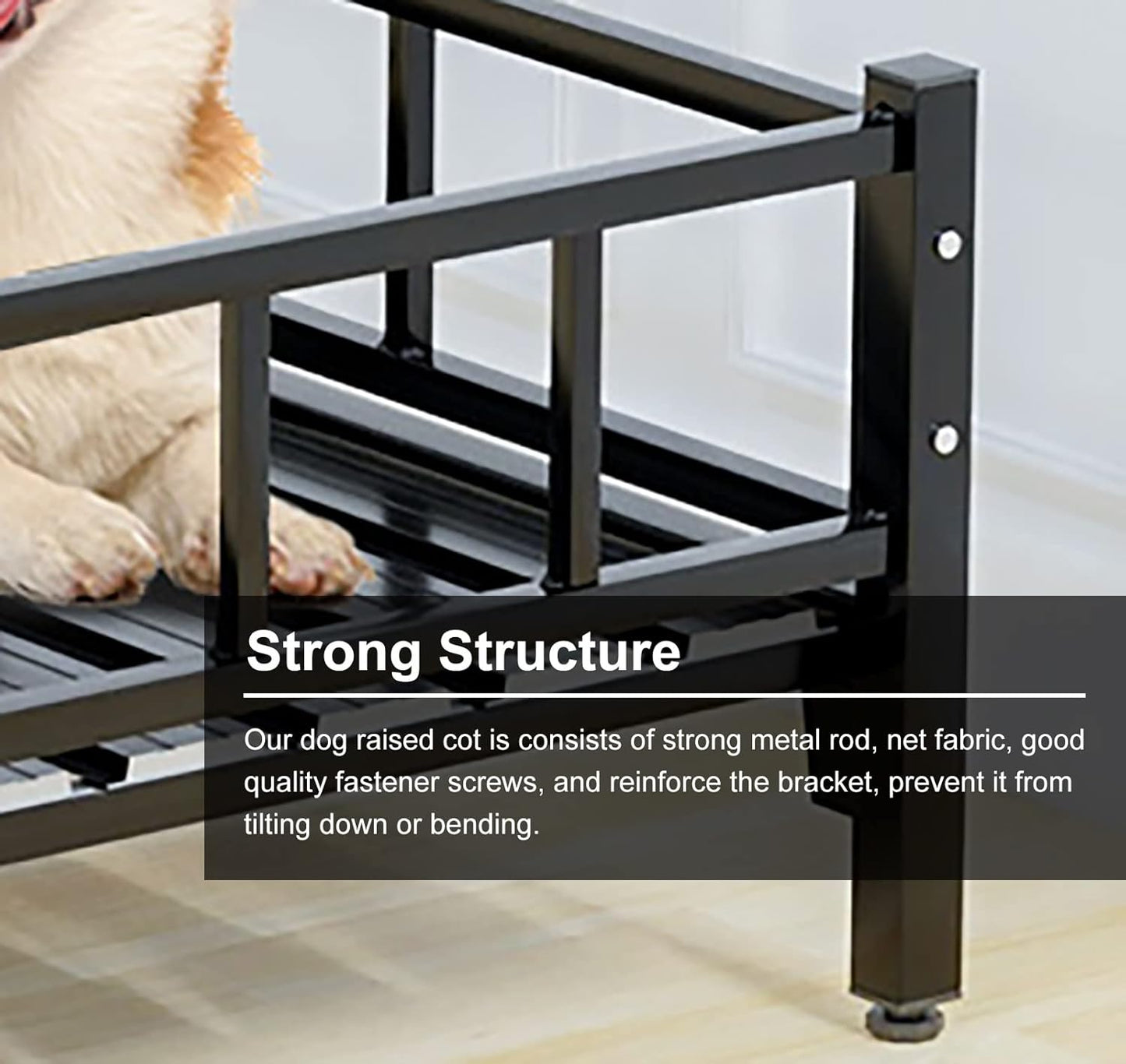 Pet Bed Metal Elevated Dogs Couch Sofa, Lightweight Portable Raised Pets Cot for Large ＆ Older Dog, Indoor Outdoor Orthopedic Joint Relief Pet Bed (Size : M-80x50cm/31.5x19.7in) ()