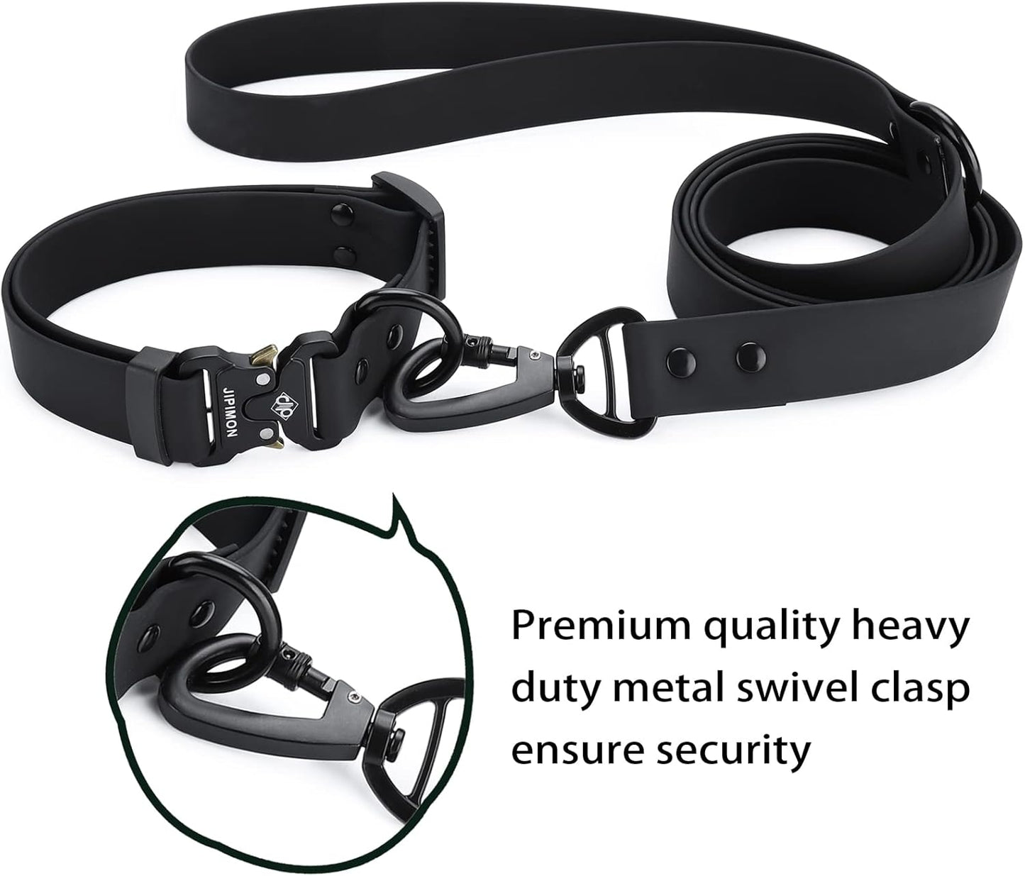 Waterproof Dog Collar and Leash Set Adjustable Quick Release Buckle Collar Leash for Small Medium Large Dogs (Small, Black)