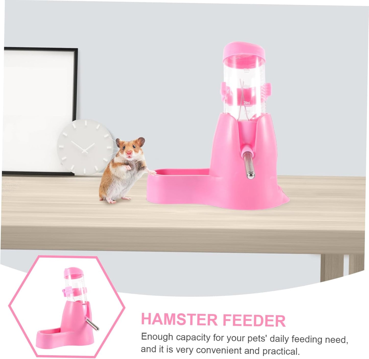 Milisten 1Set Multi Functional Hamster Water Feeder with Bracket Compact and Easy to pet Water Dispenser for Small Animals Capacity