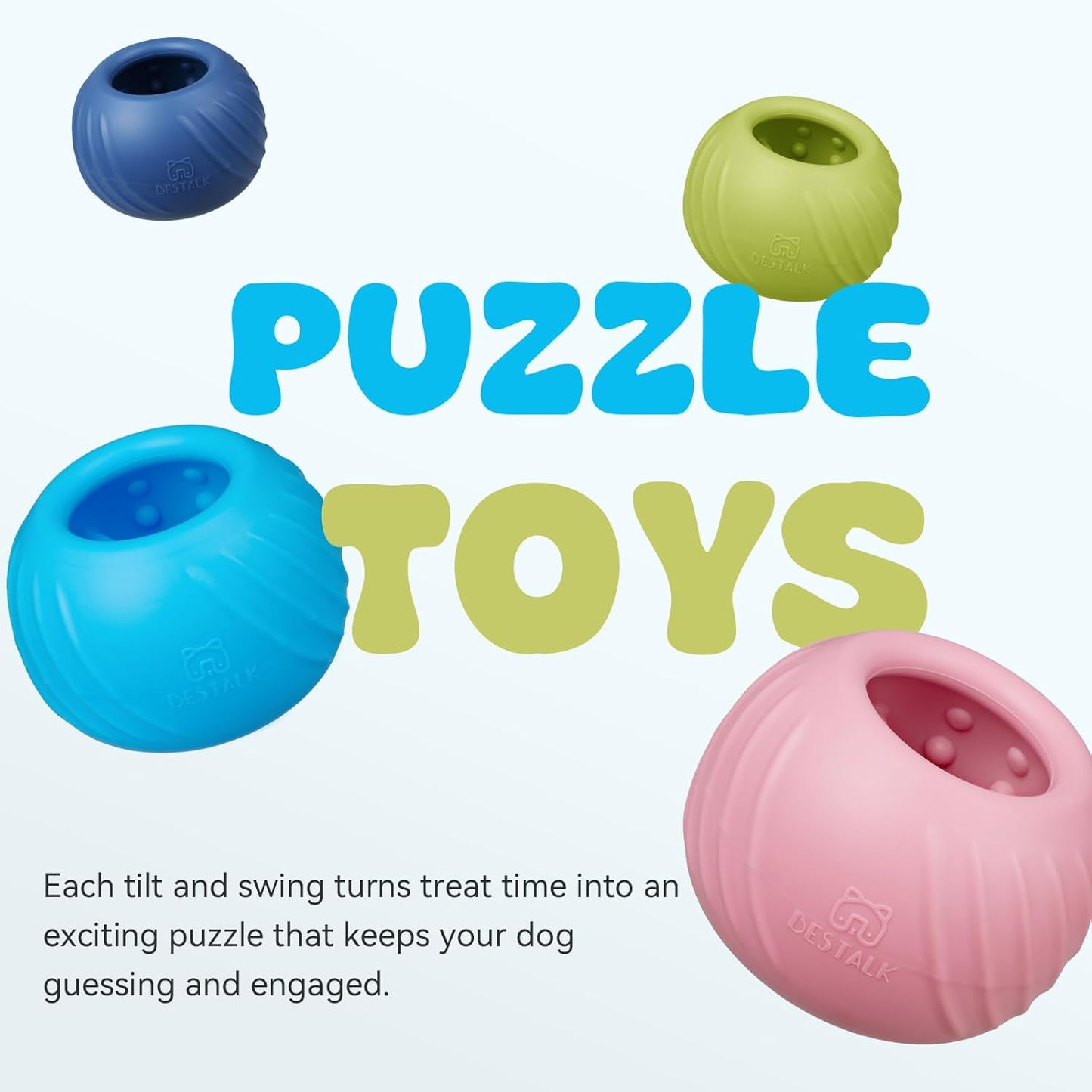 Long-Lasting Dog Lick Toy, Wobbly Dog Enrichment Lick Bowl to Keep Dogs Busy, Interactive Stuffable Dog Treat Feeder for Boredom, Silicone Treat Dispensing Chew Toy(Dark Blue,S)