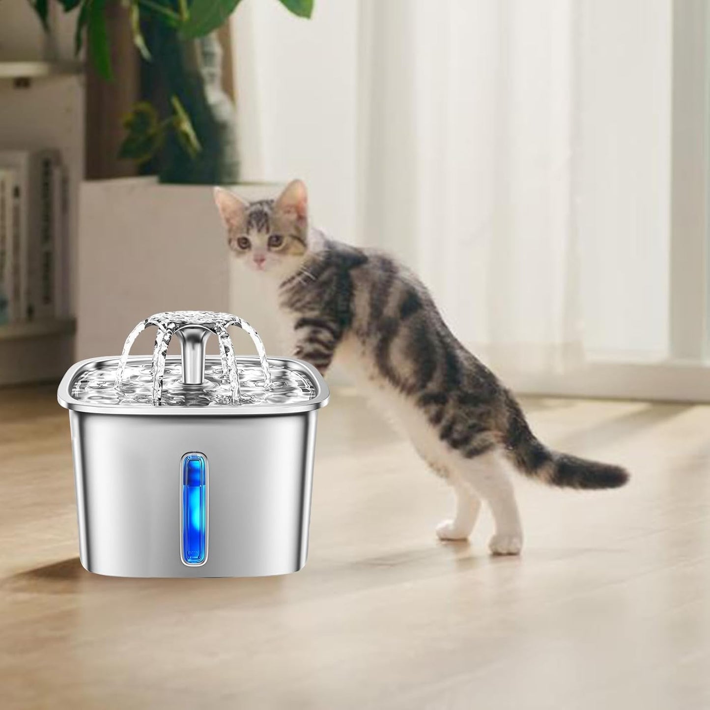 2.6L Automatic Water Fountain Low Noise Electric Dog Water Bowl Dispenser Dispenser with Large Capacity Quiet Pet Fountain