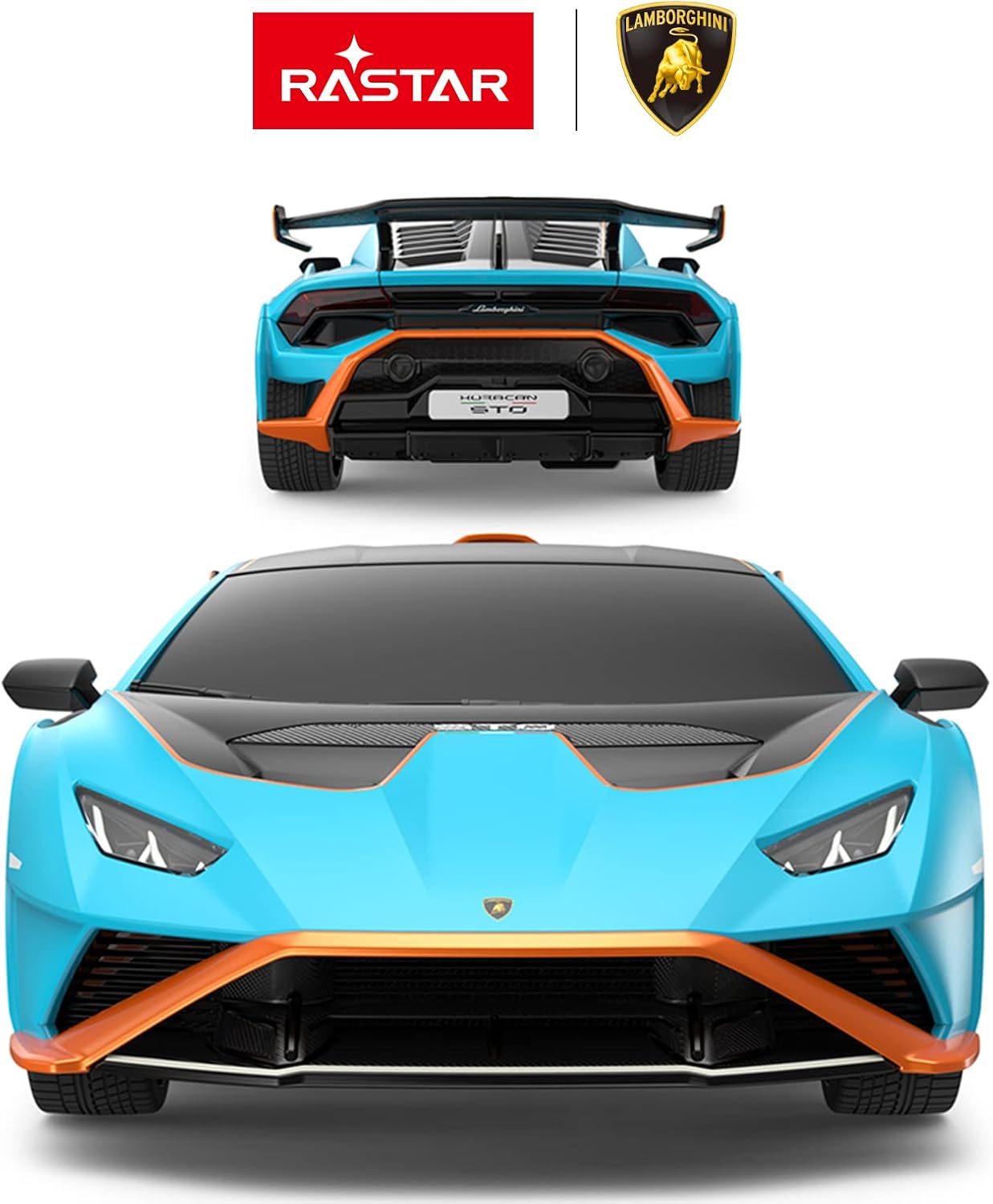 RASTAR by Lamborghini Huracan STO RC Car 1:24 Scale Remote Control Toy Car, R/C Model Vehicle for Kids Black RC - Blue