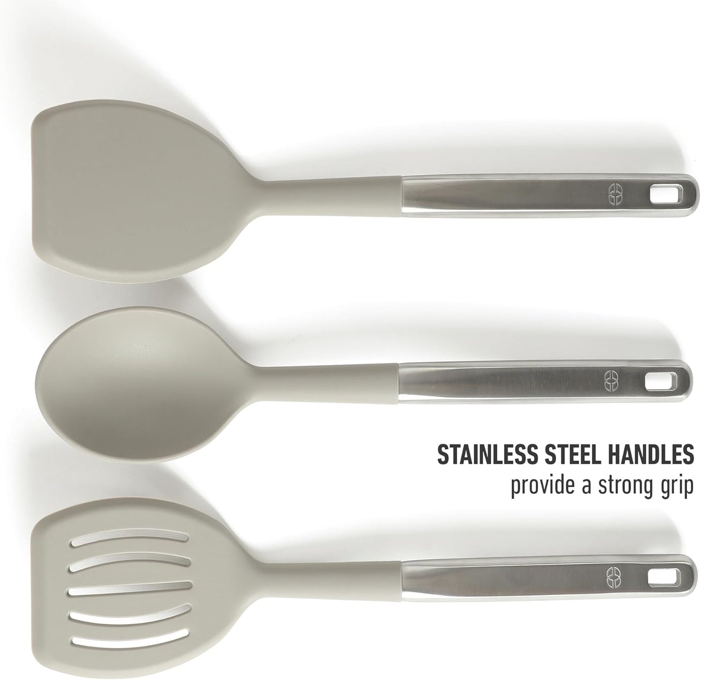 Calphalon Prime 7 Piece Sillicone and Teak Wood Kitchen Tool & Gadget Set - Taupe