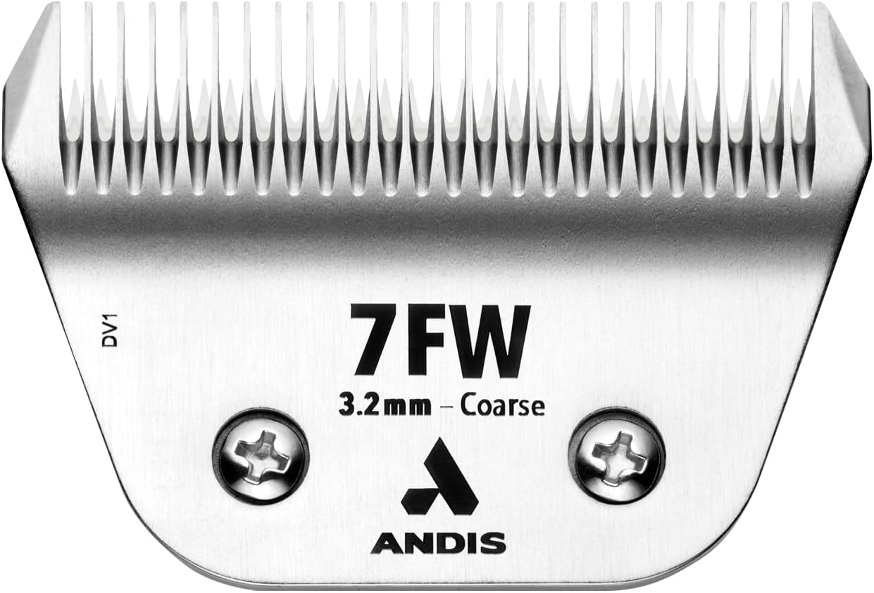 Andis 561465 ceramicEDGE Detachable Wide Blade #7FW – Carbon Steel Pet Clipper Blade, Coarse Tooth, Professional Grooming Performance