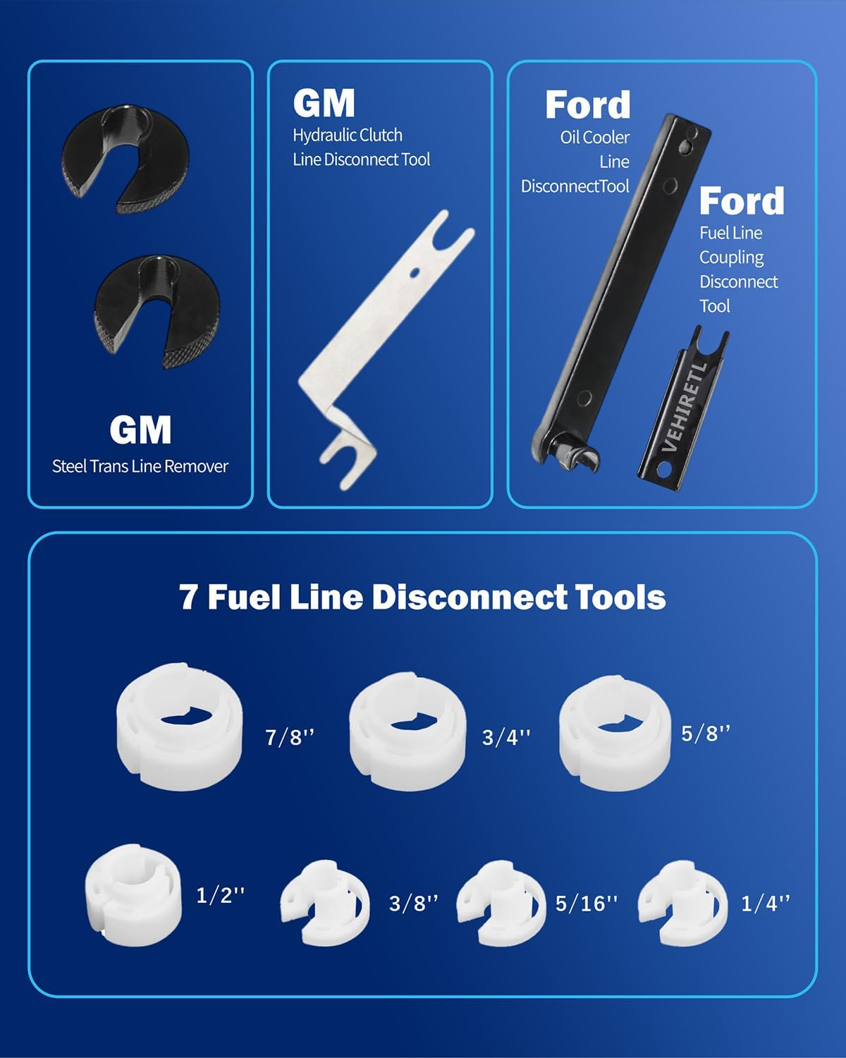 45pcs Master Quick Disconnect Tool Set Fuel Line Disconnect Tool Kit for Automotive A/C Fuel & Transmission Systems, Fuel Line Removal and Separator Tool Compatible with GM Ford Chrysler
