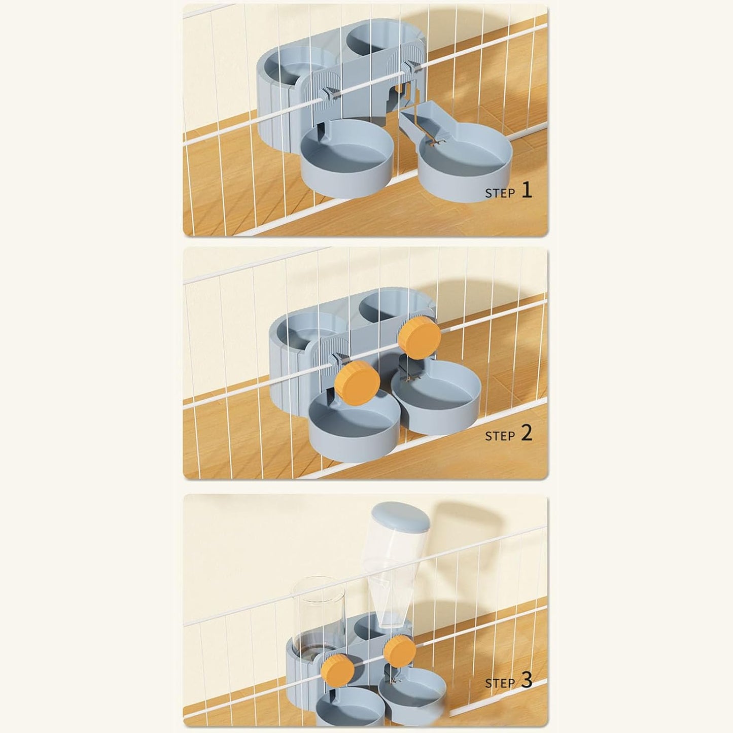 Water Feeder Water Dispenser Feeding Watering Cage Mount Automatic Food Automatic Hanging Pet Cage Bowl Food & Water Feeder
