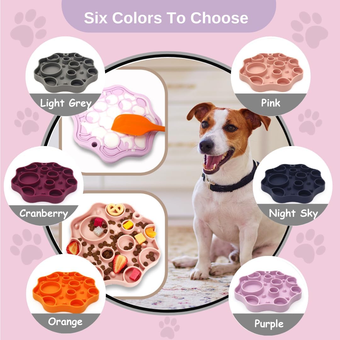 Non-Slip Slow Feeder Pet Bowl – Anti-Choking Feeding Bowl with Suction Cups for Dogs & Cats, Promotes Healthy Digestion (Pink, Bubble)