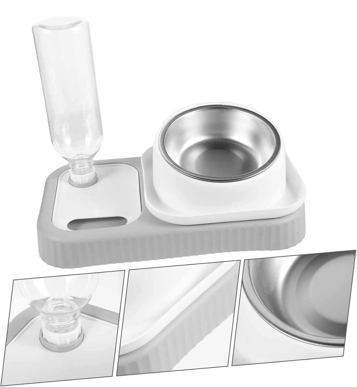Milisten Cat Bottle Bowl Feeder Detachable Food and Water Dispenser for Cats and Safe Material Convenient Pet Feeding
